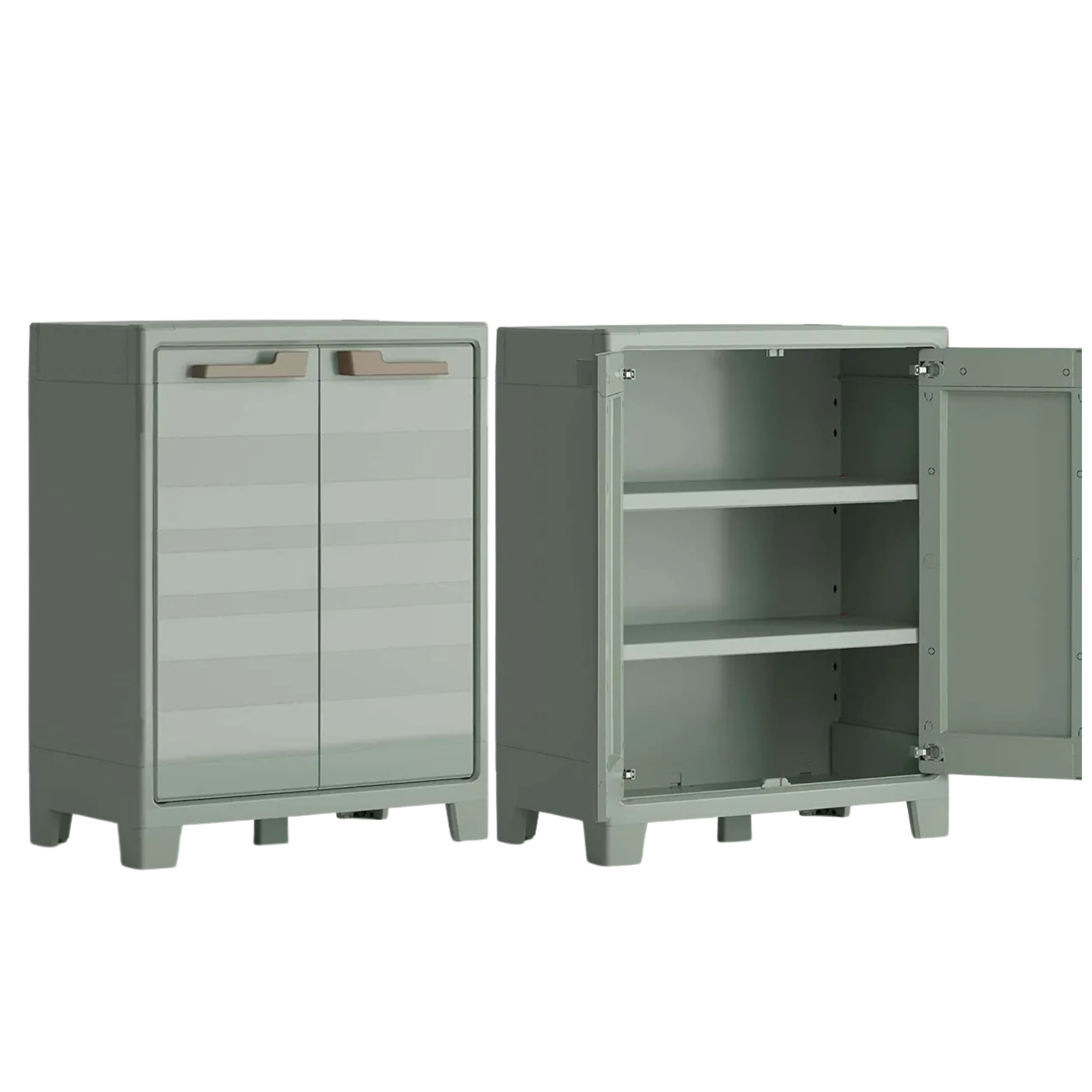 Mueble de jardín de resina "Garden 2.0" con patas elevadas y estantes interiores