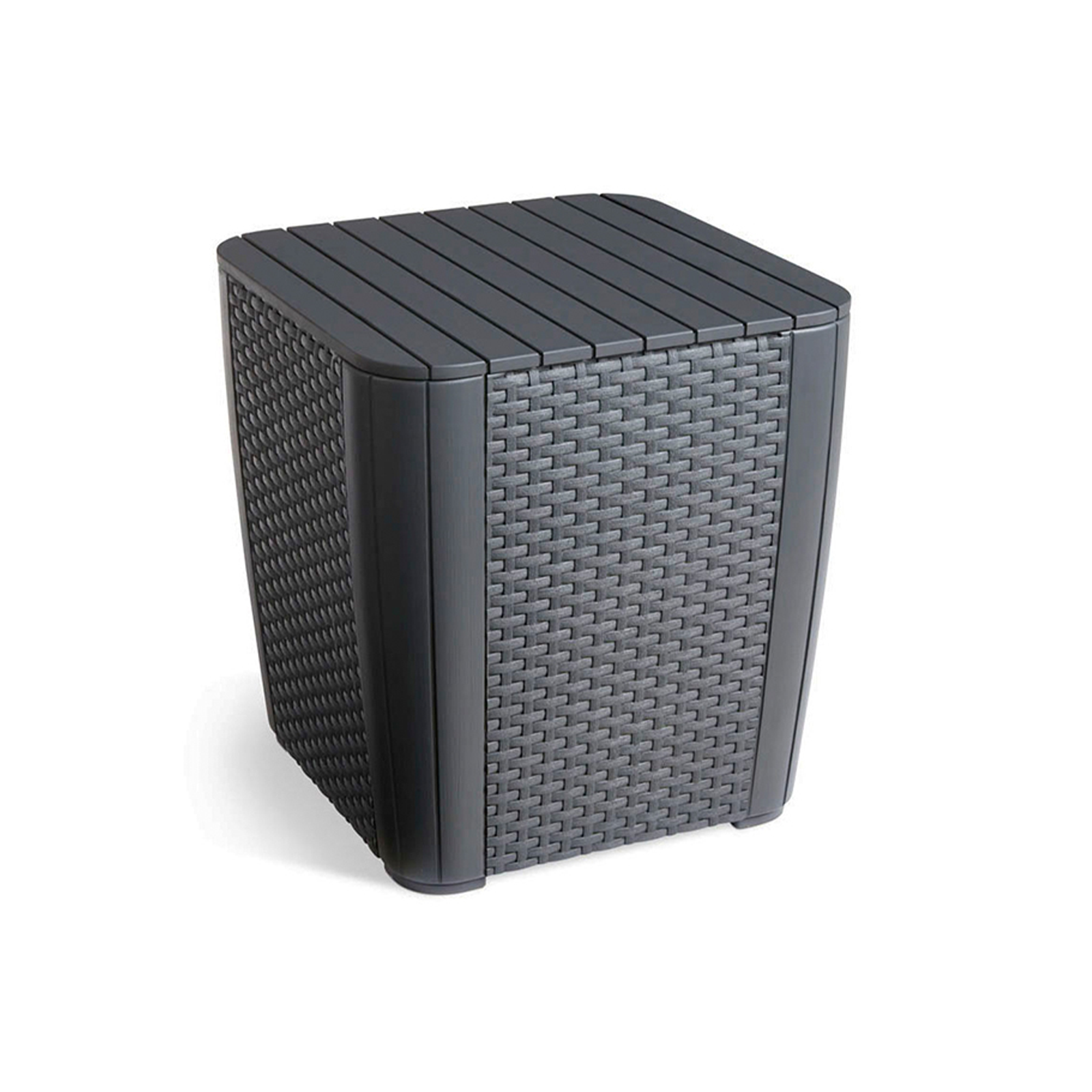 "Iowa Balcony" garden lounge set in rattan resin, coffee table + 2 armchairs with cushions