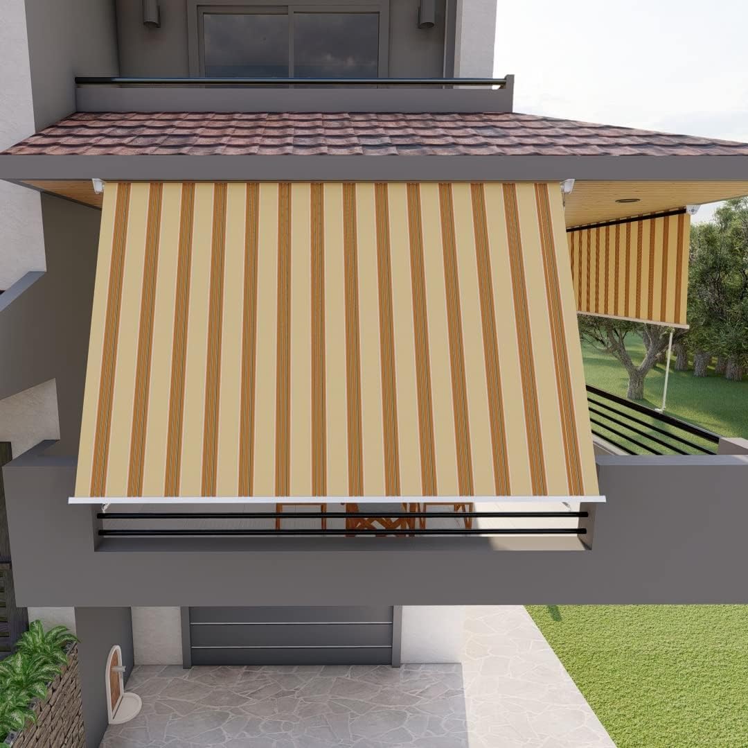 Balcony awning with drop-down system, 2.5 x 2.5 m