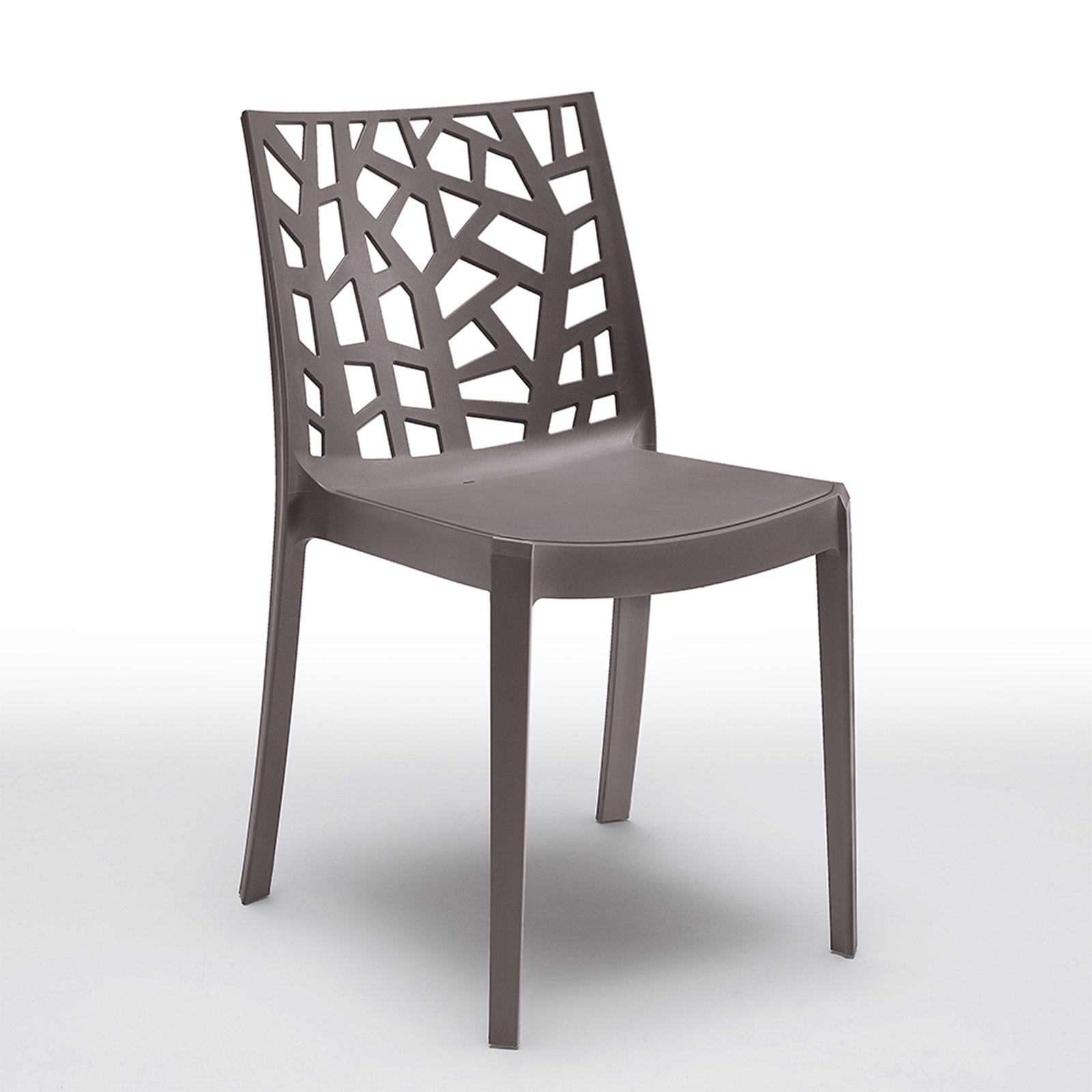 Set of stackable garden chairs "Matrix" in resistant polypropylene 47x55 cm 82h