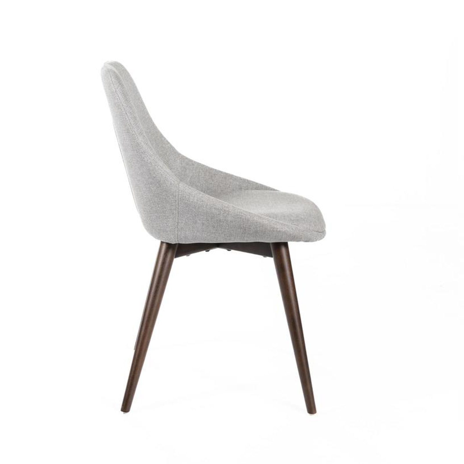 Set of modern dining chairs in "Zaira" fabric with wooden frame, 49x58 cm, 85 cm high