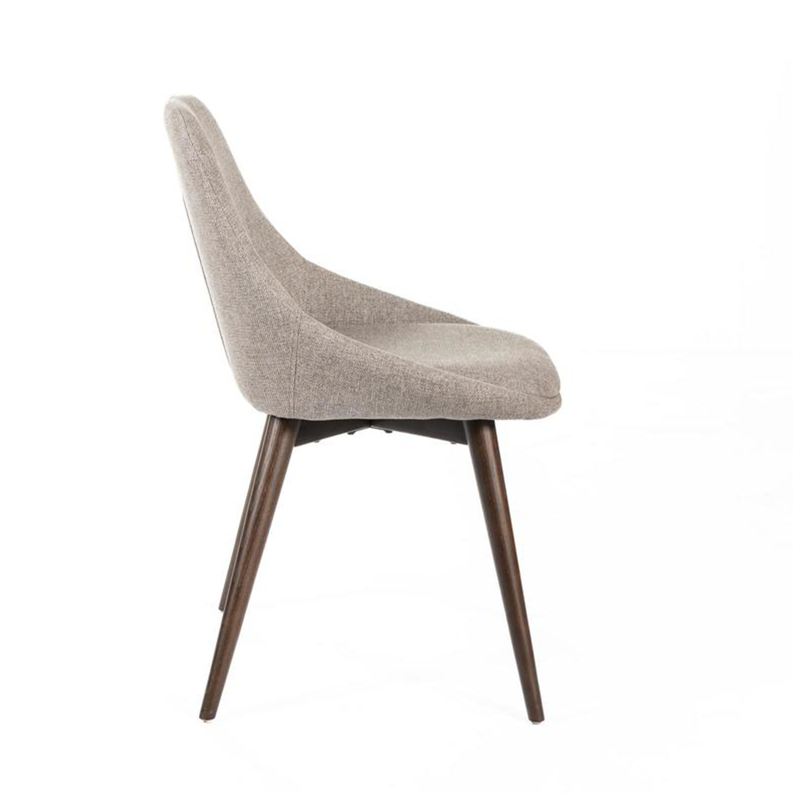 Set of modern dining chairs in "Zaira" fabric with wooden frame, 49x58 cm, 85 cm high