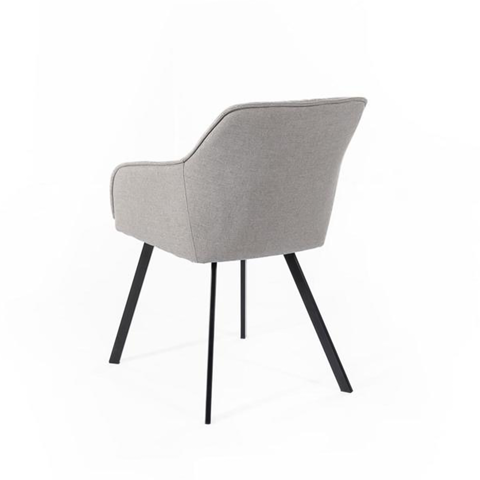 Set of "Dalia" upholstered living room chairs in fabric with painted metal legs, 55x60 cm, 79h