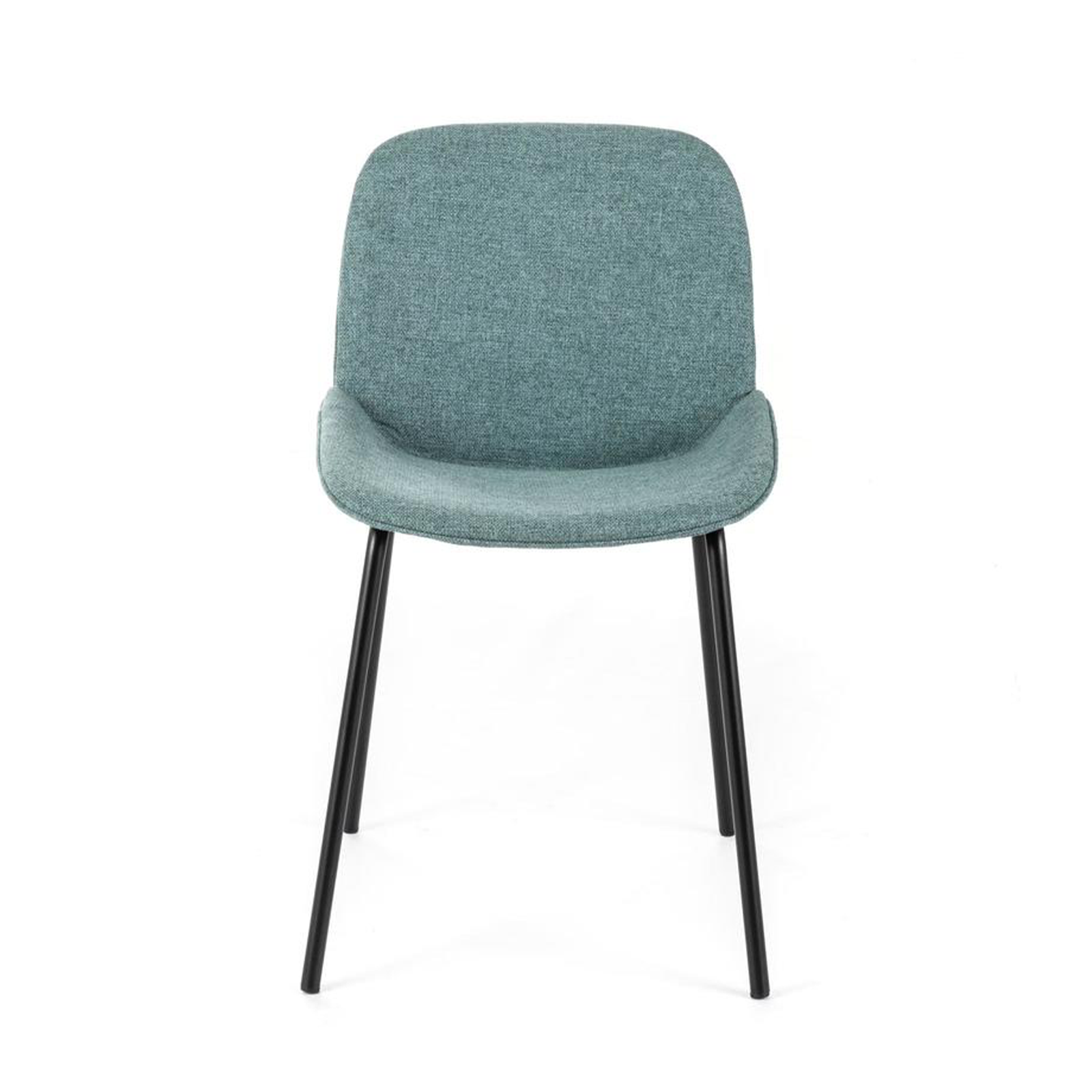 Set of "Sami" fabric dining chairs with elegant modern painted metal legs