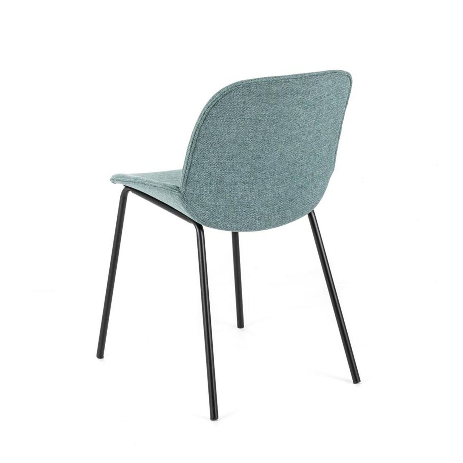Set of "Sami" fabric dining chairs with elegant modern painted metal legs
