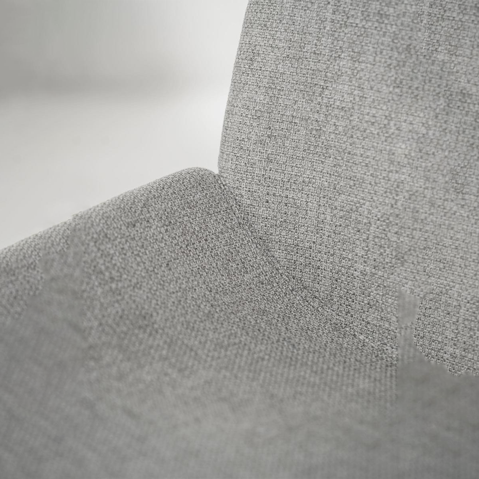 Set of "Sami" fabric dining chairs with elegant modern painted metal legs