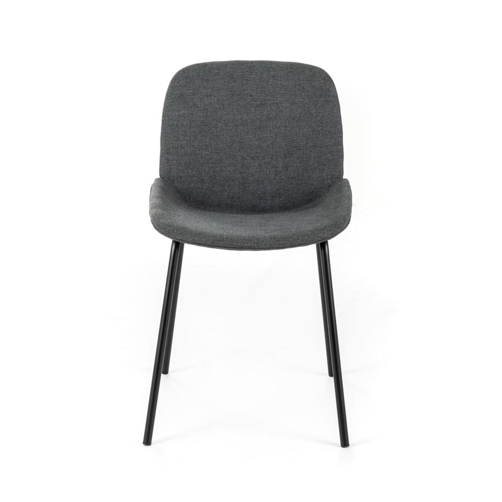 Set of "Sami" fabric dining chairs with elegant modern painted metal legs