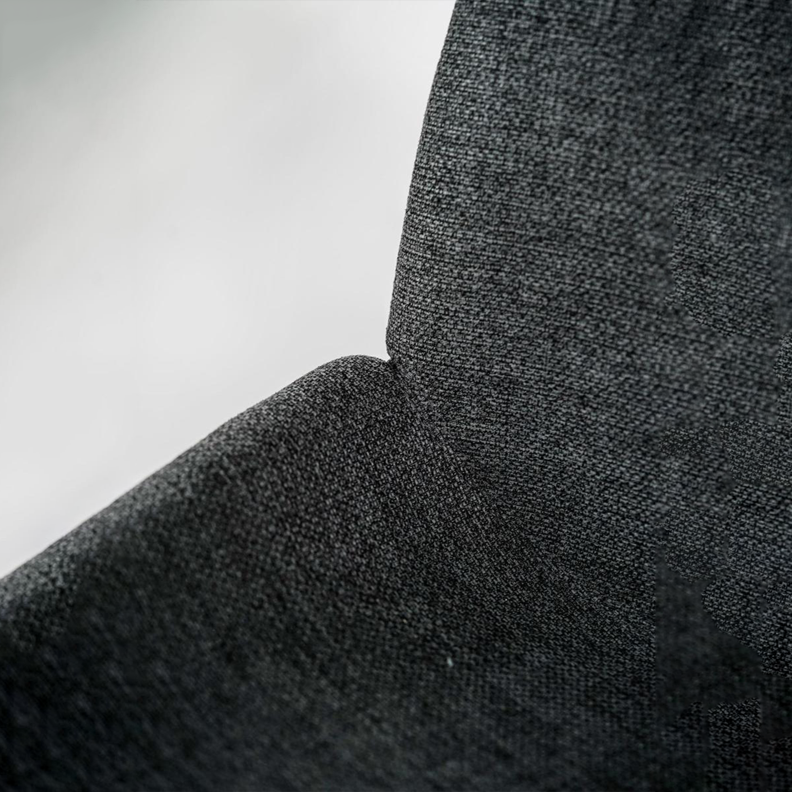 Set of "Sami" fabric dining chairs with elegant modern painted metal legs