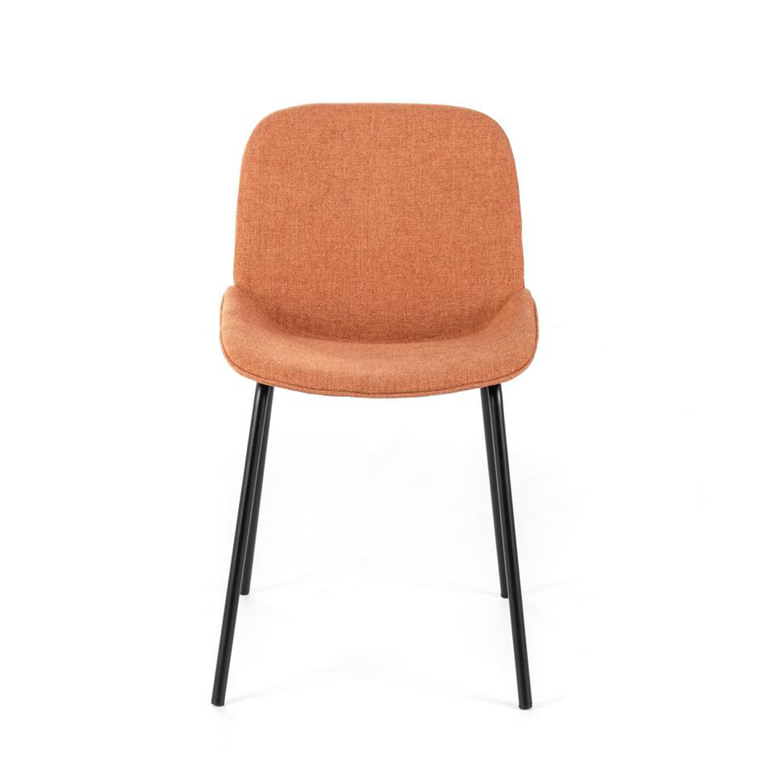 Set of "Sami" fabric dining chairs with elegant modern painted metal legs