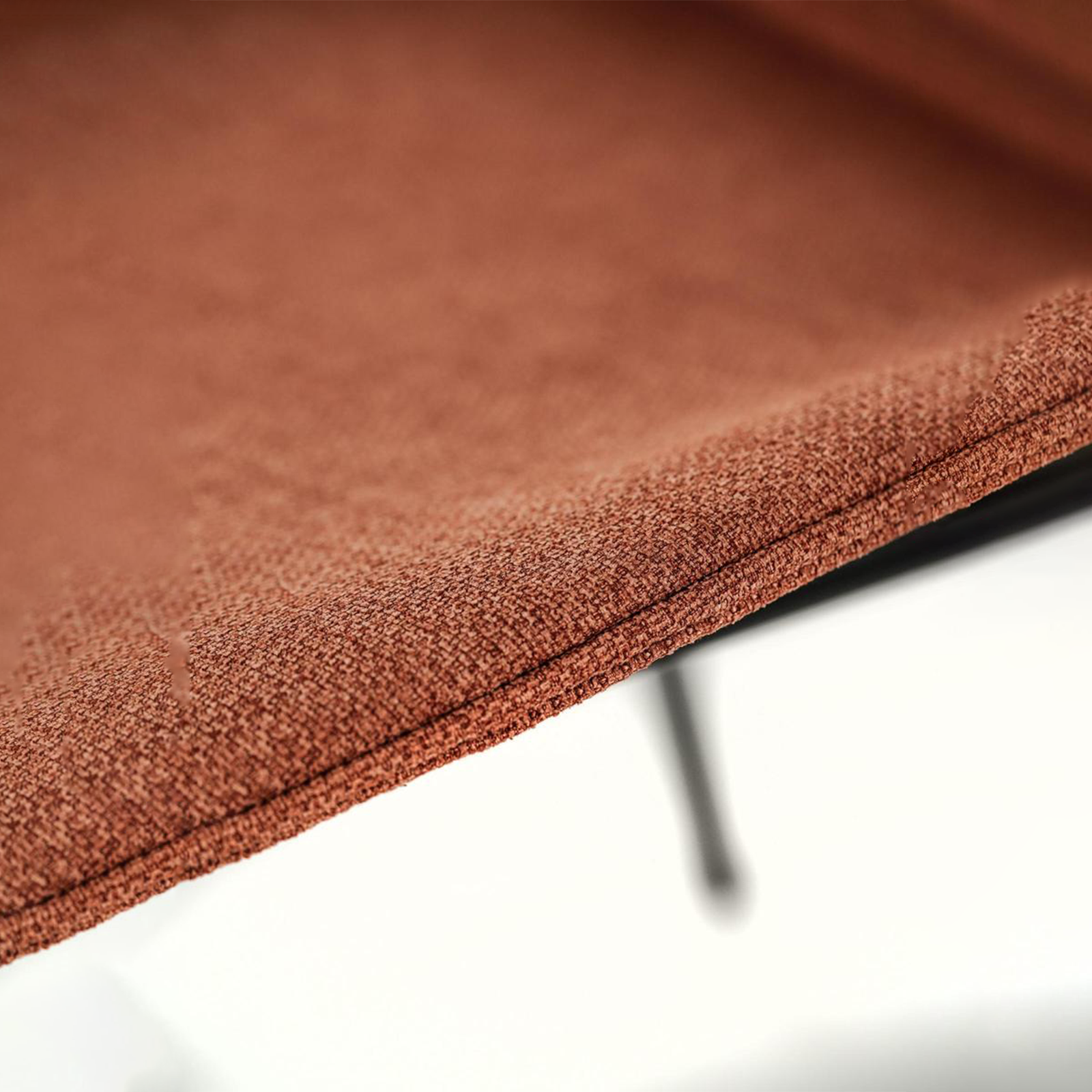 Set of "Sami" fabric dining chairs with elegant modern painted metal legs