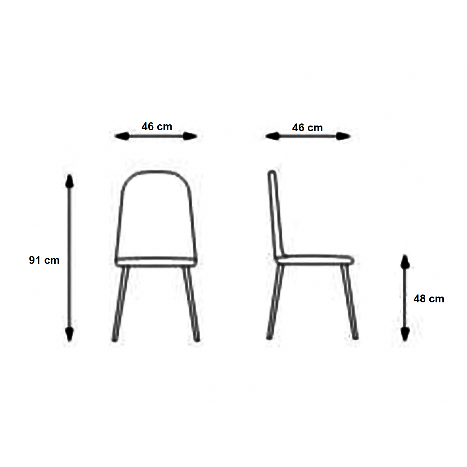 Set of "Edera" upholstered chairs, modern fabric armchairs, 46x46 cm, 91h