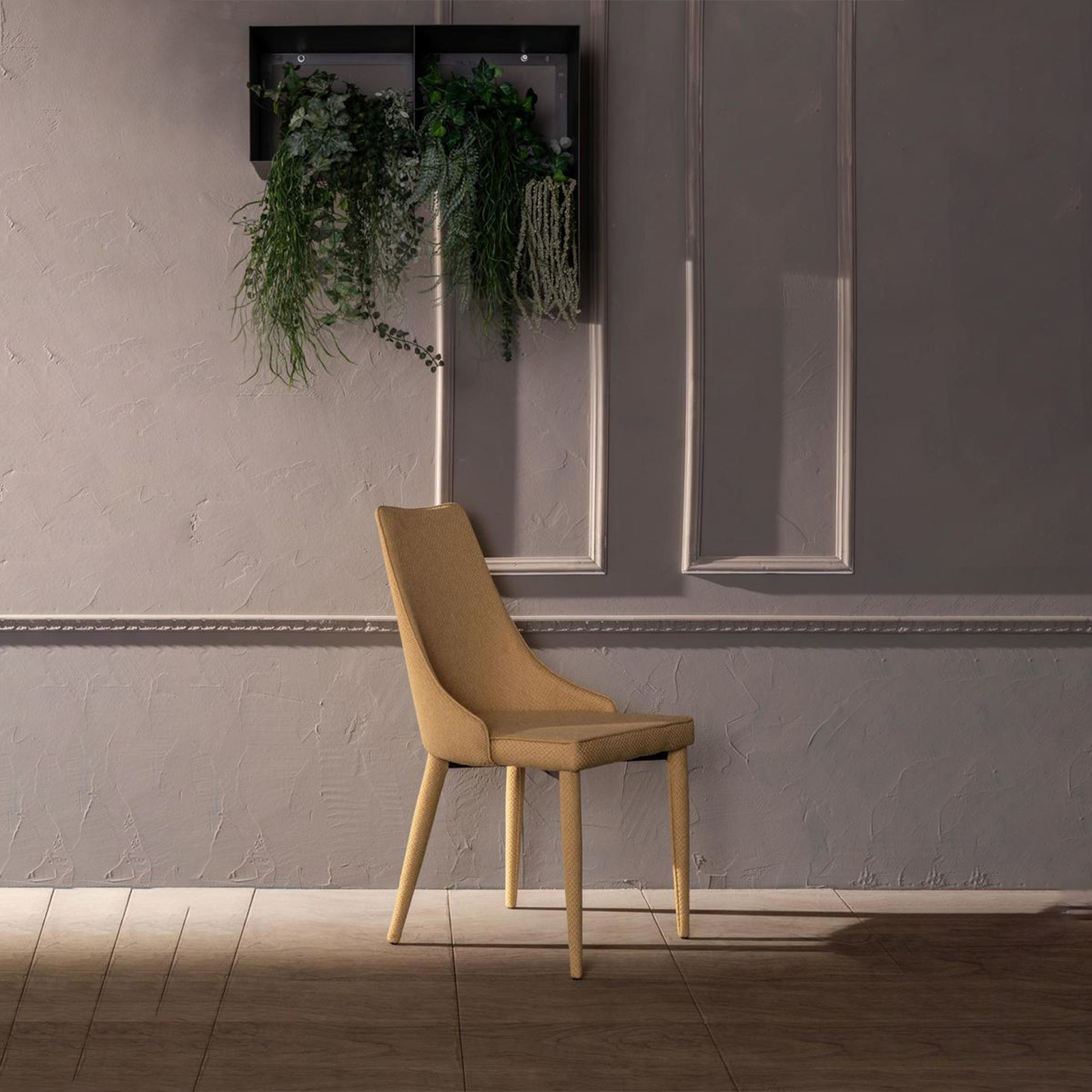 Set of "Edera" upholstered chairs, modern fabric armchairs, 46x46 cm, 91h