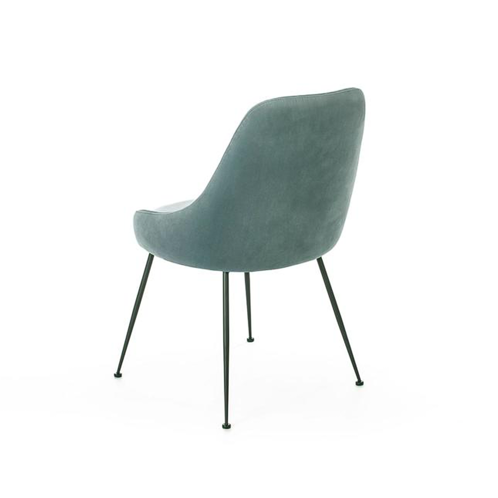Modern padded chair "Alyssa" velvet effect cm 49.5x48.5 80h