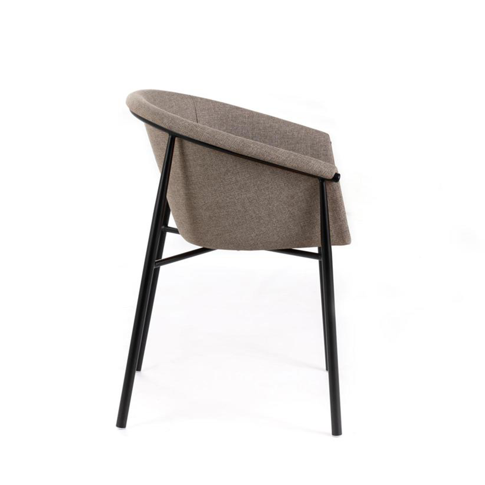 Set of elegant modern "Orchidea" fabric chairs with painted metal frame