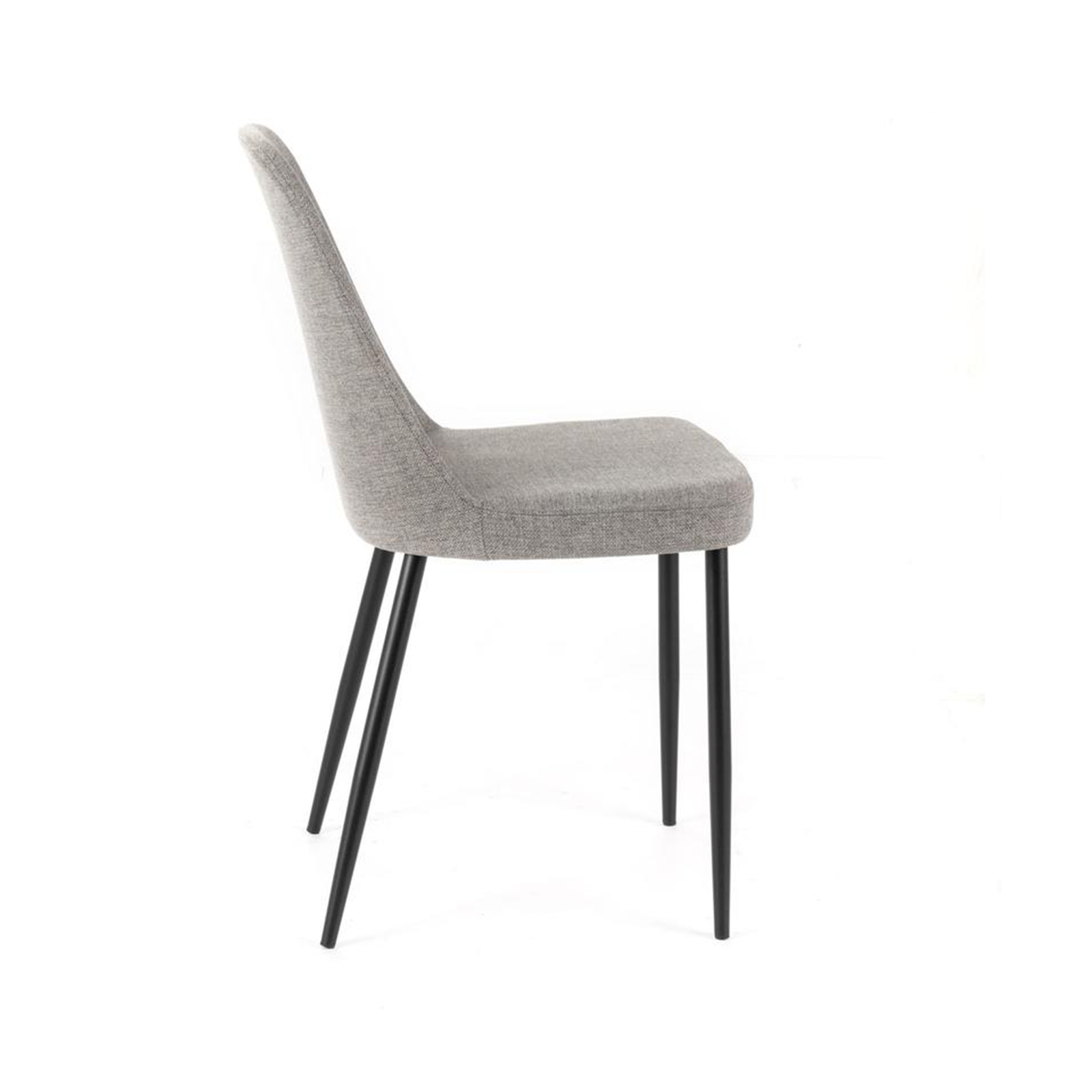 Set of modern "Giglio" fabric chairs with painted metal legs, 46x55 cm, 85 cm high