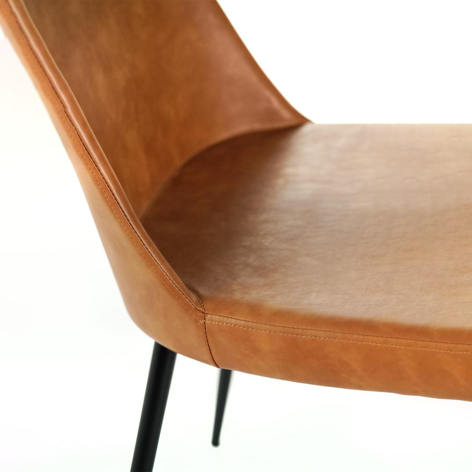 Set of modern "Damasco" dining chairs upholstered in soft-touch faux leather