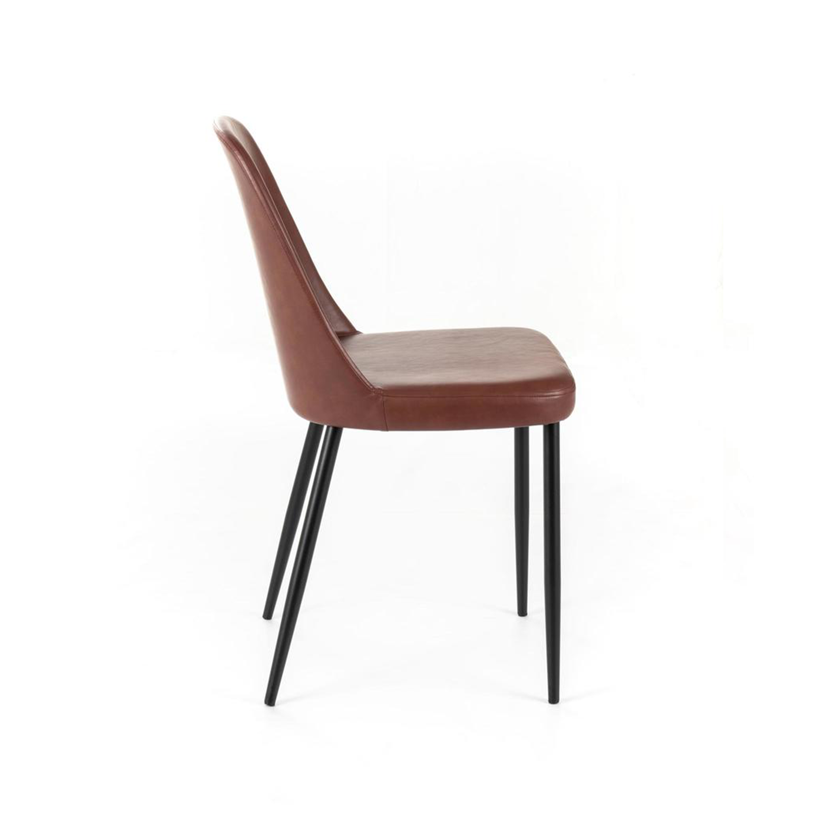 Set of modern "Damasco" dining chairs upholstered in soft-touch faux leather