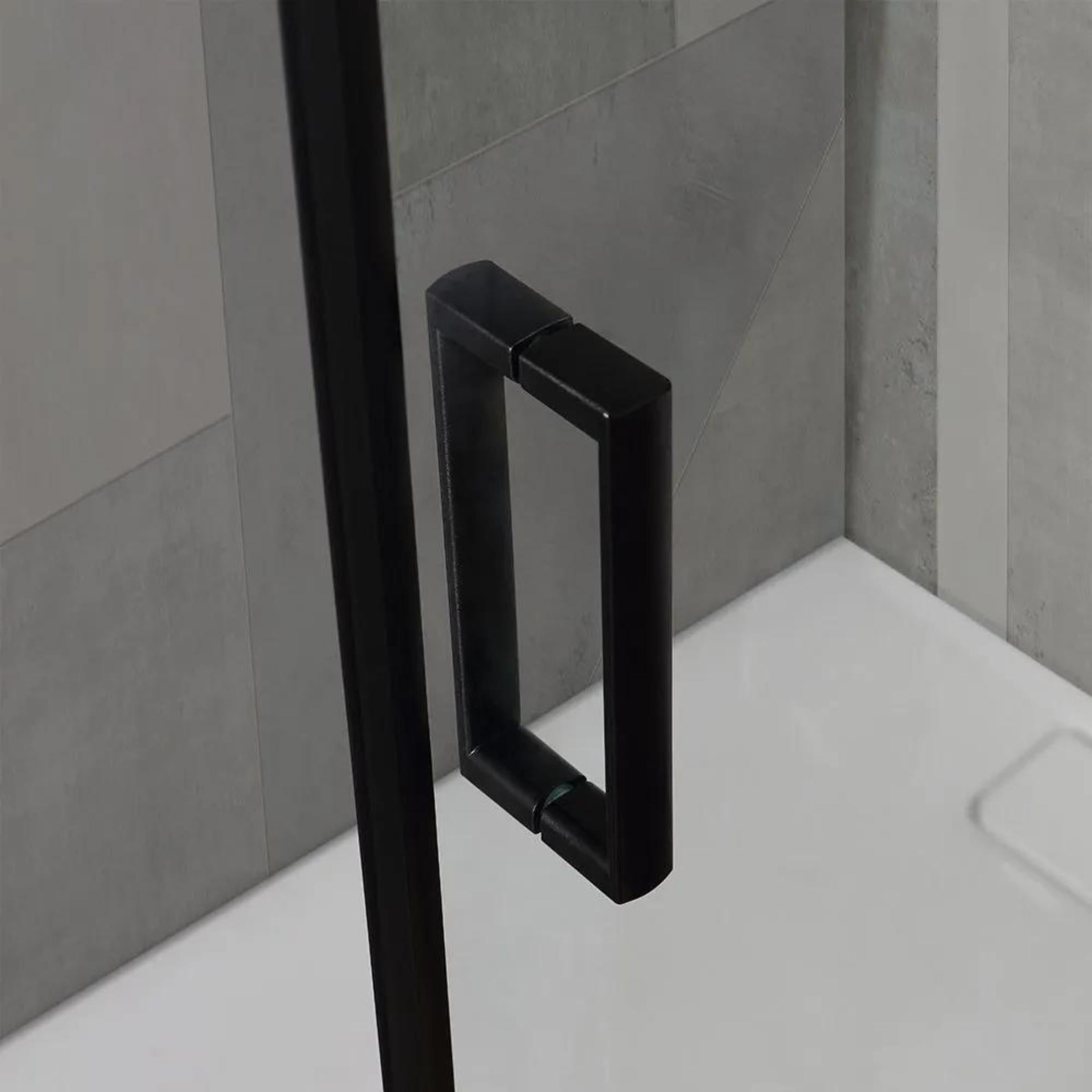 Rectangular "Cielo" shower enclosure in clear glass with matt black profile, height 190 cm