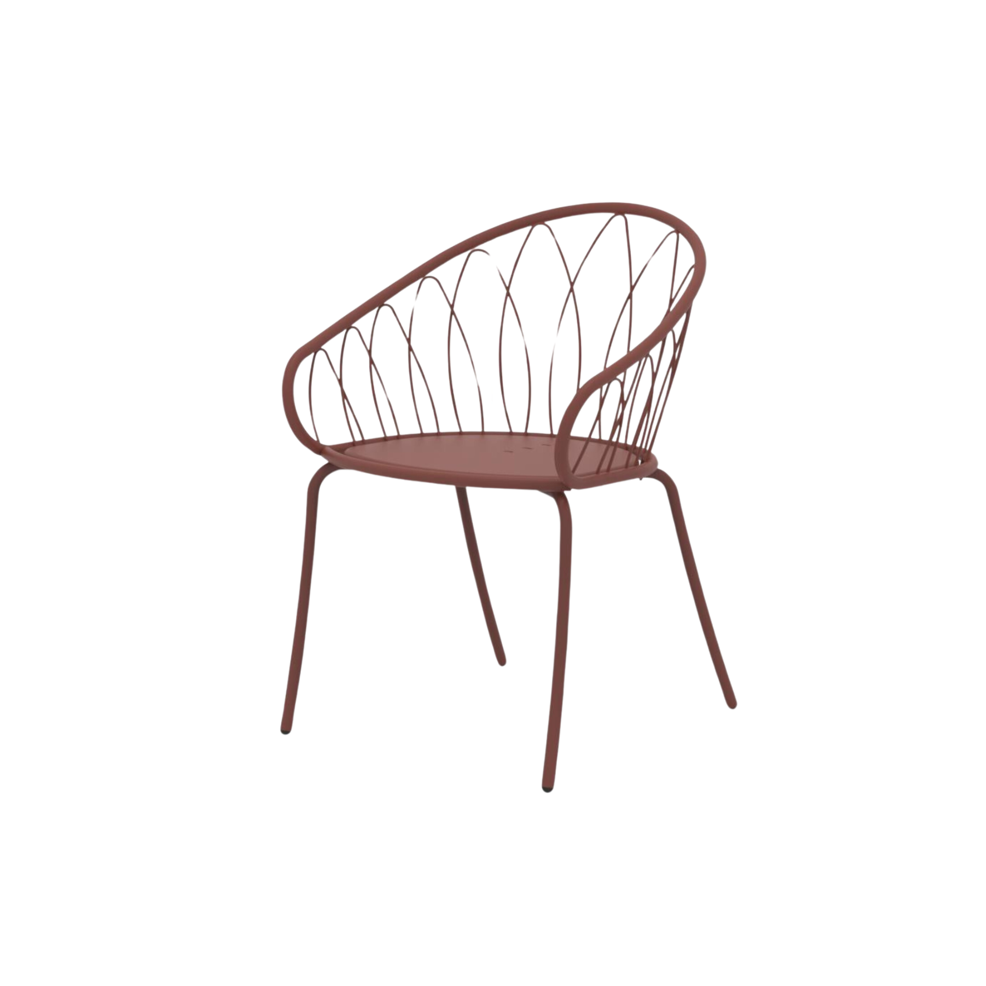 Set of stackable "Flora" painted metal garden chairs, 59x56 cm, 81 cm high