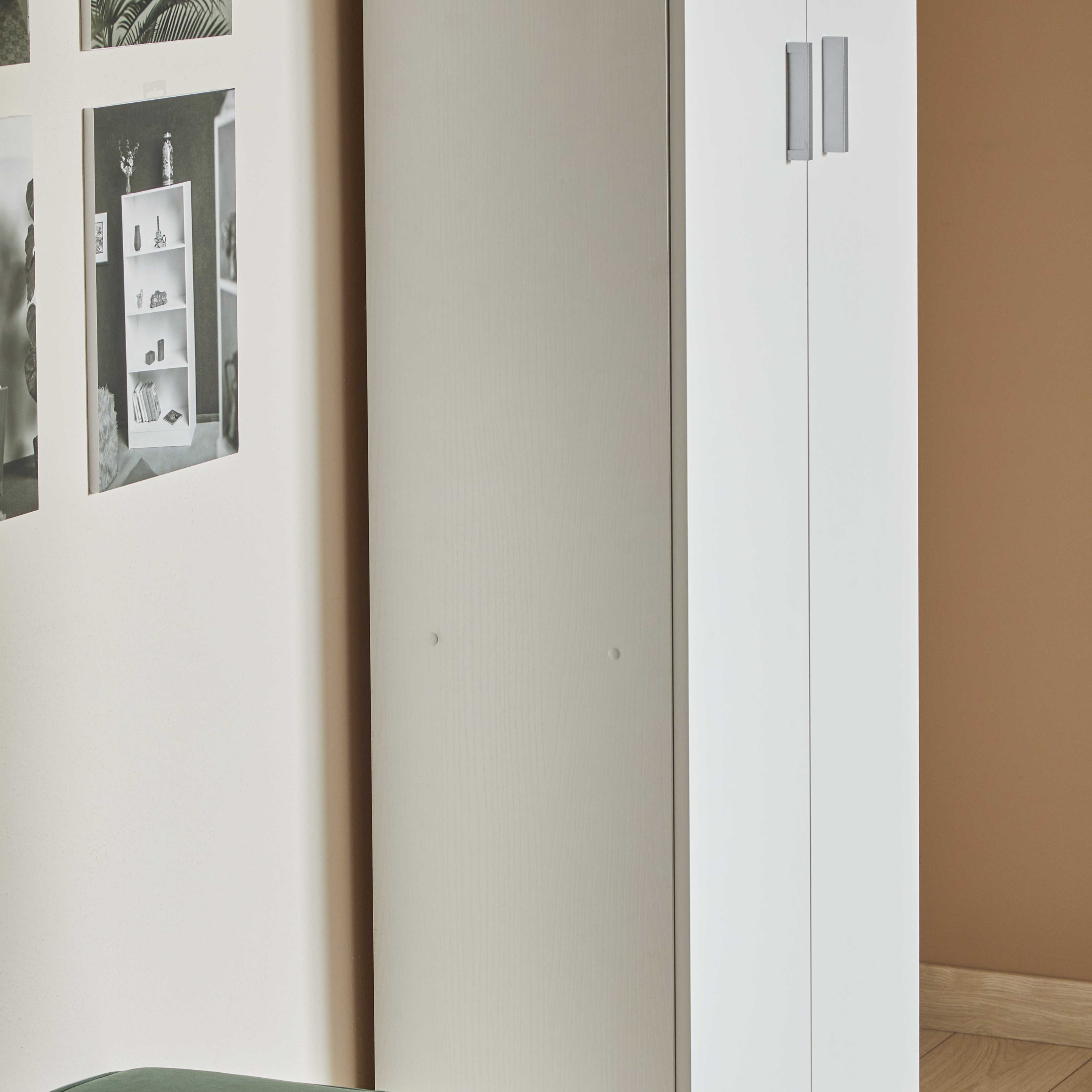 "Danubio" wooden wardrobe with 2 doors and 4 shelves, 62x34 cm, 178 cm high.