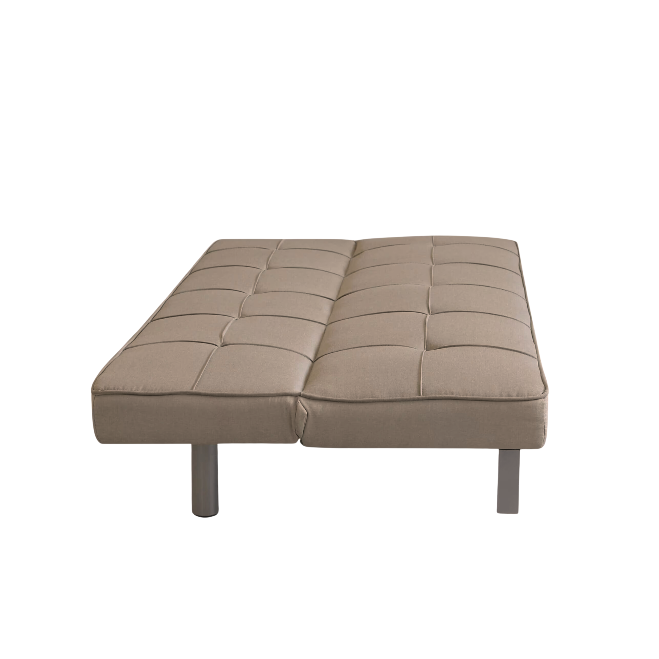 "Evelin" 3-seater sofa bed in linen fabric with metal legs, 180x81 cm, 79 cm high.