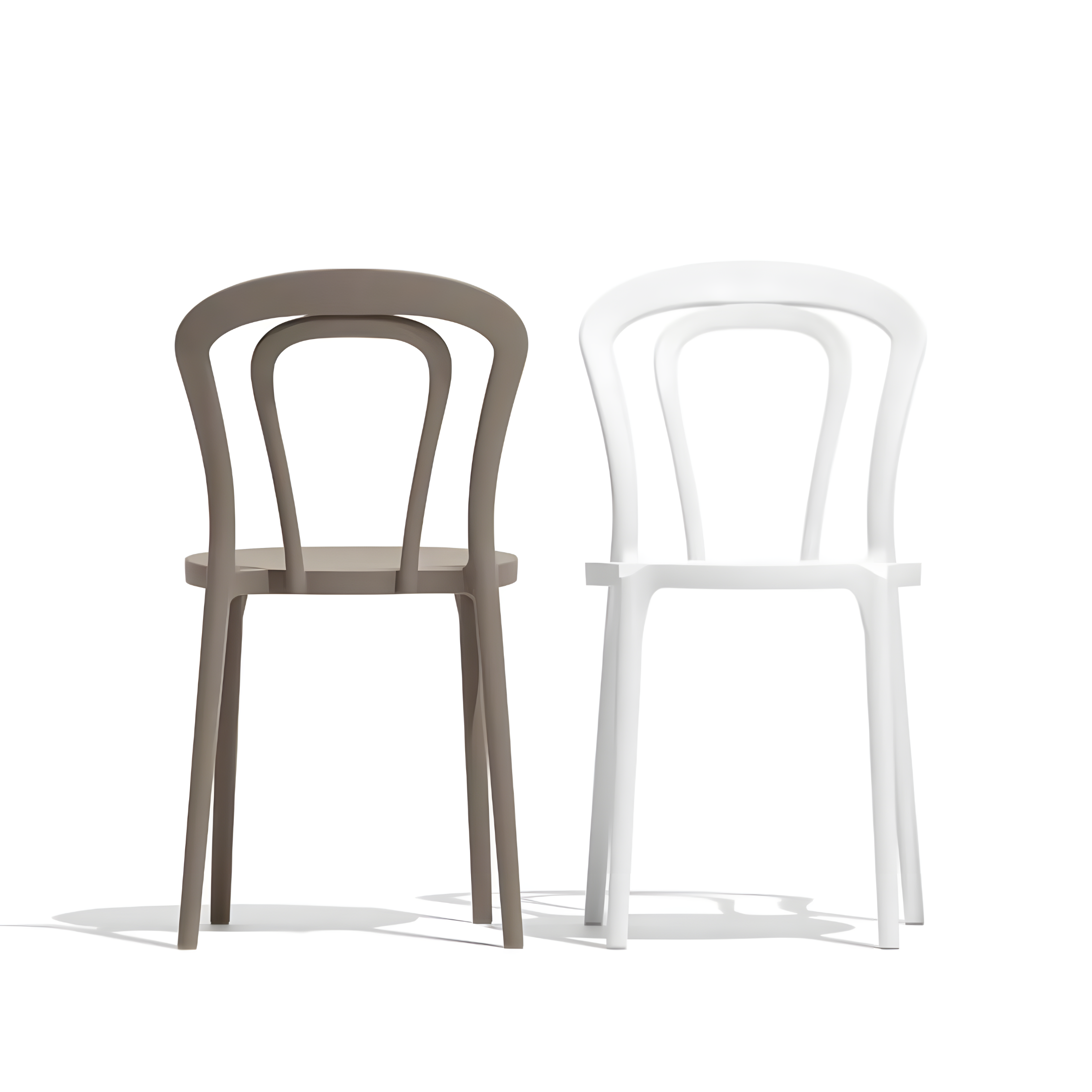 Set of modern "Caffè" chairs in stackable polypropylene for outdoor and indoor use, 53x53 cm, 83h