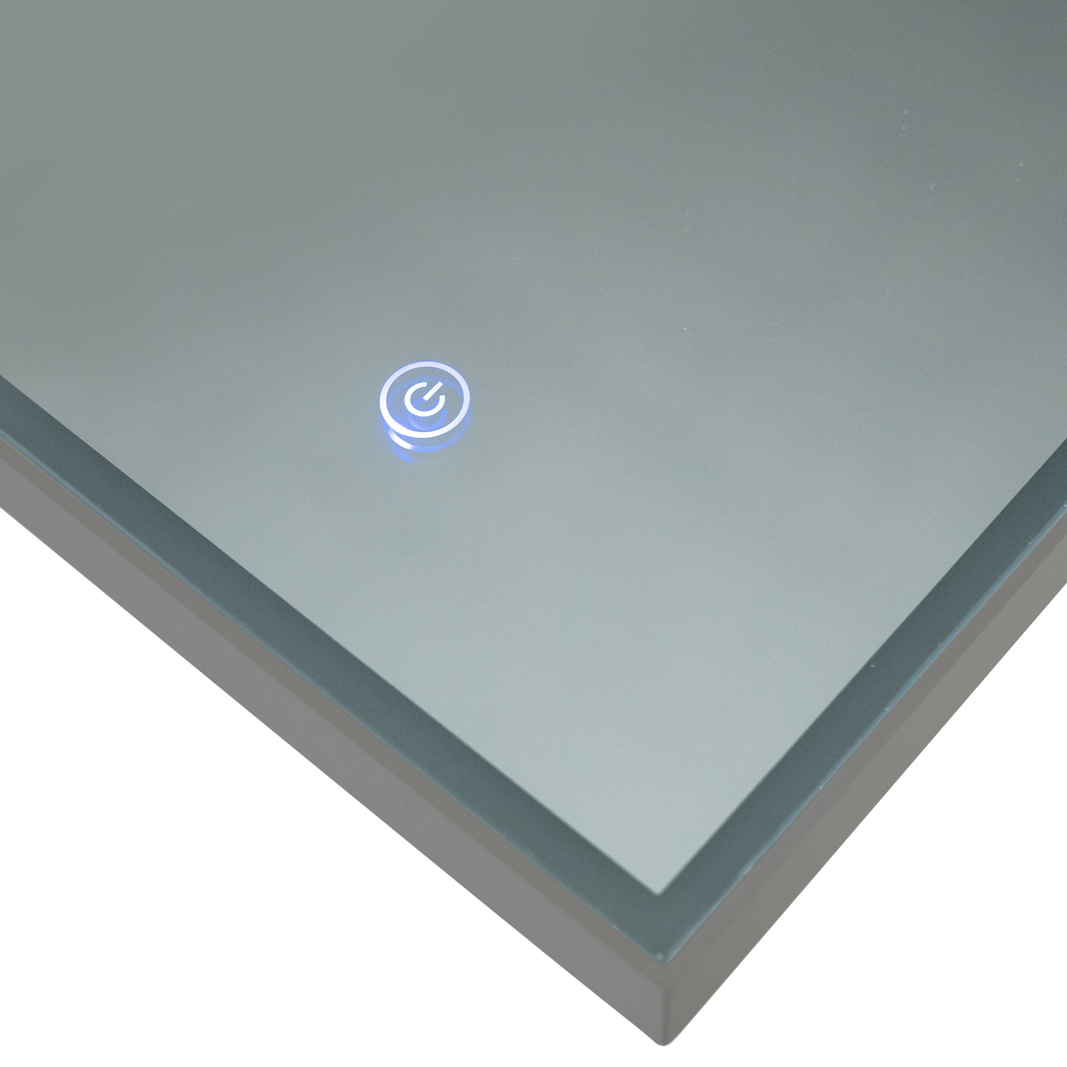 "Barbara" LED wall mirror with rectangular aluminum frame, 100x5 cm, 80 cm high