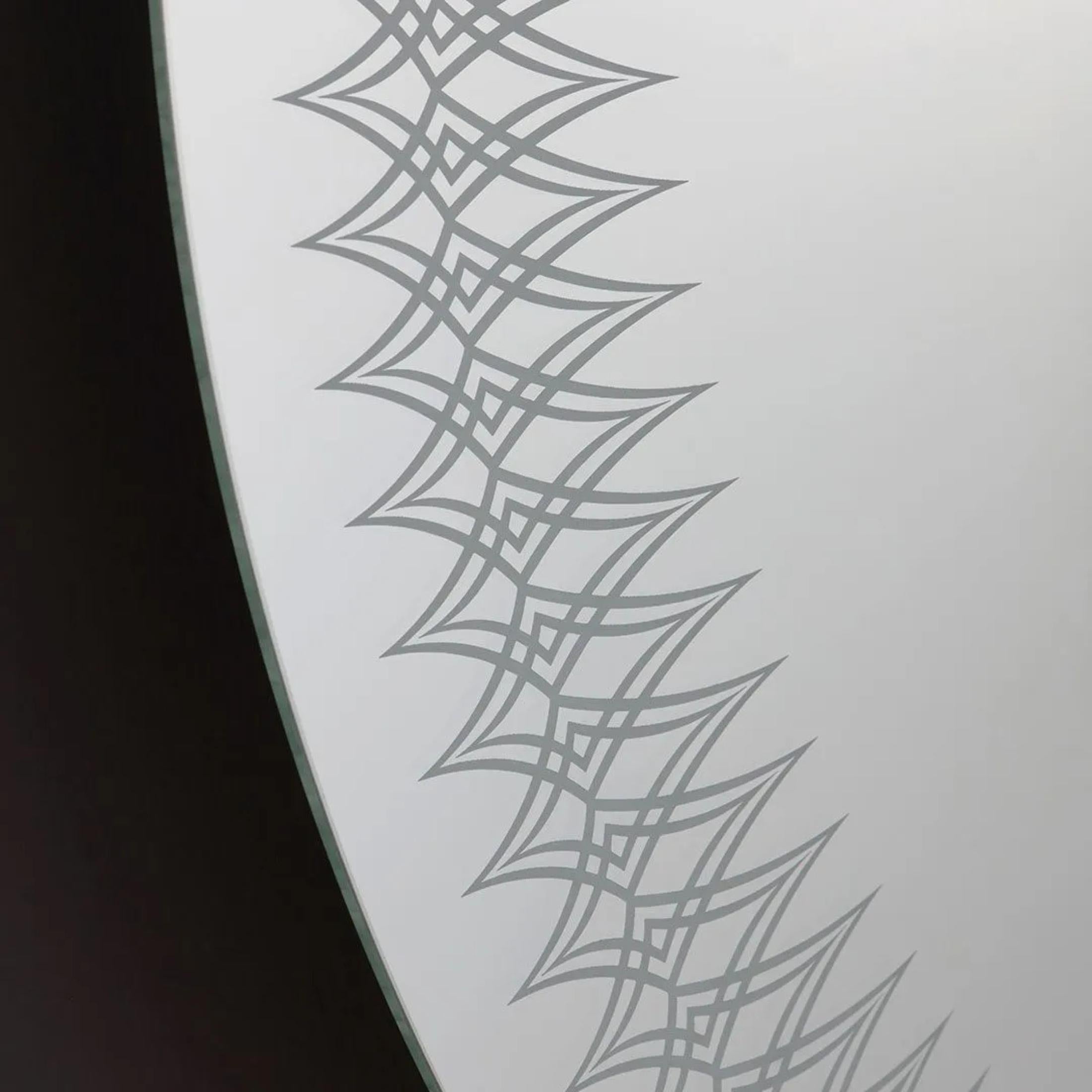 Round mirror with "Illusion" LED-decorated frame in aluminum, 80x80 cm