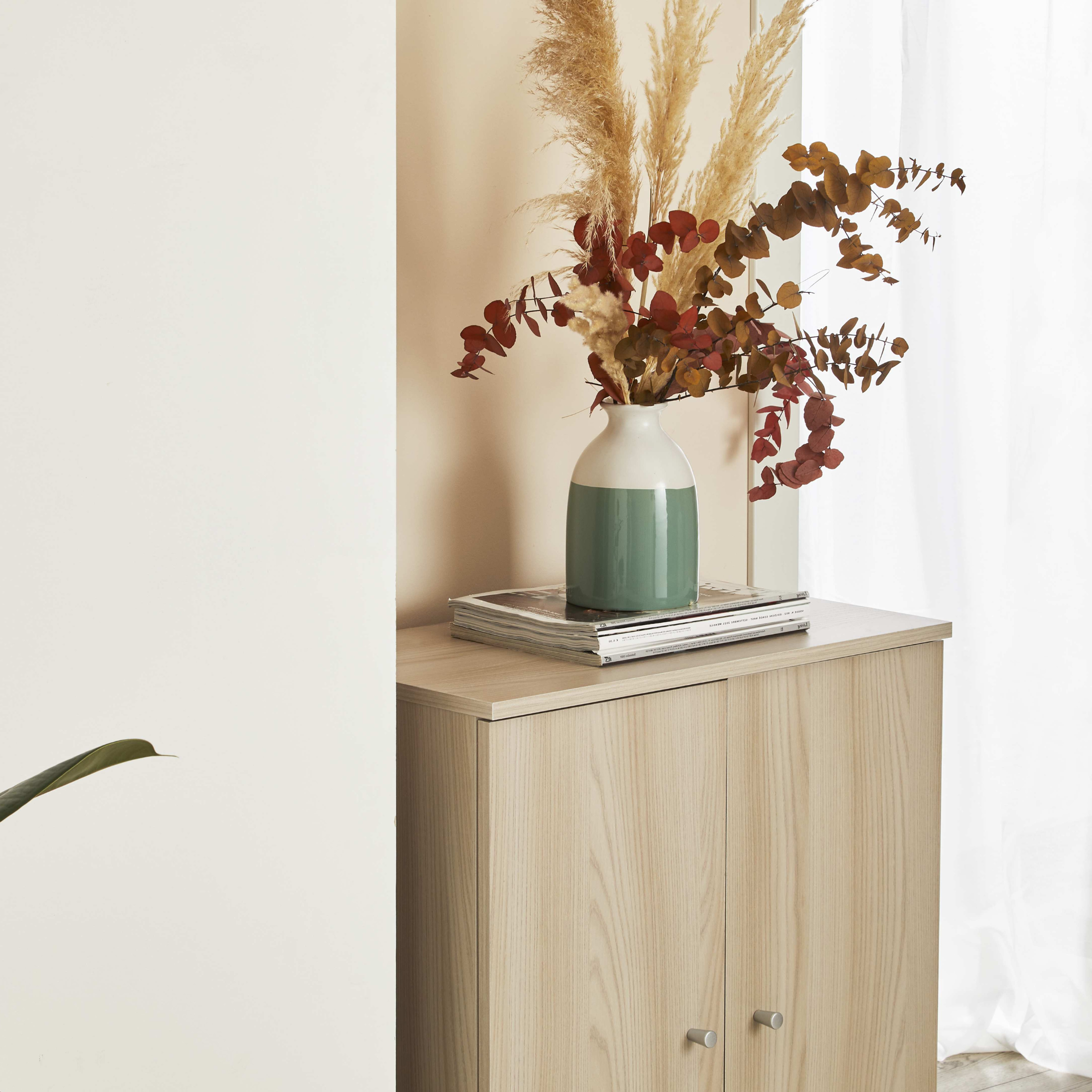 "Esme" modern 2-door wooden entrance hall cabinet, 62x34 cm, 80 cm high