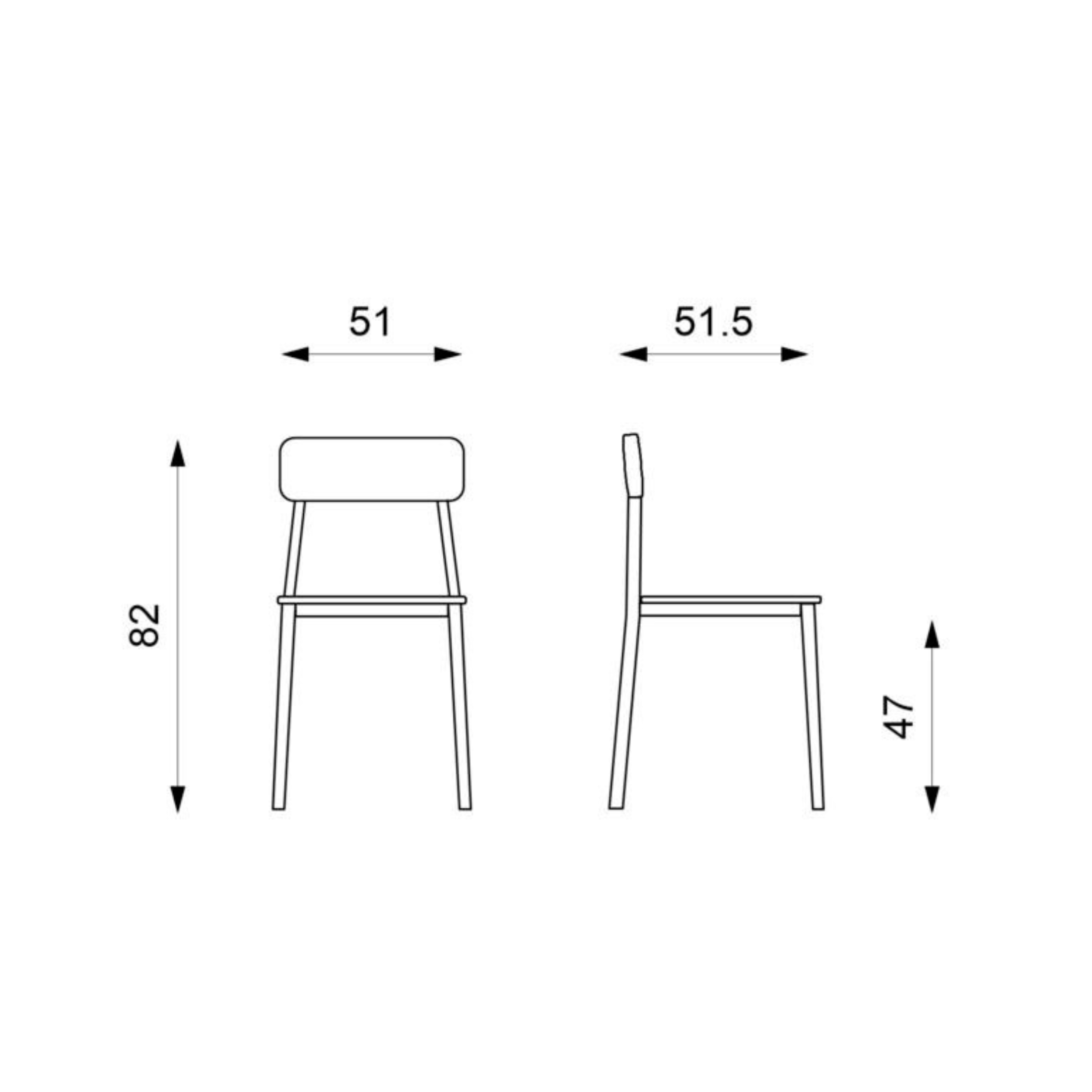 Set of modern dining chairs in lacquered wood "Ade" metal frame cm 51.5x51 82h