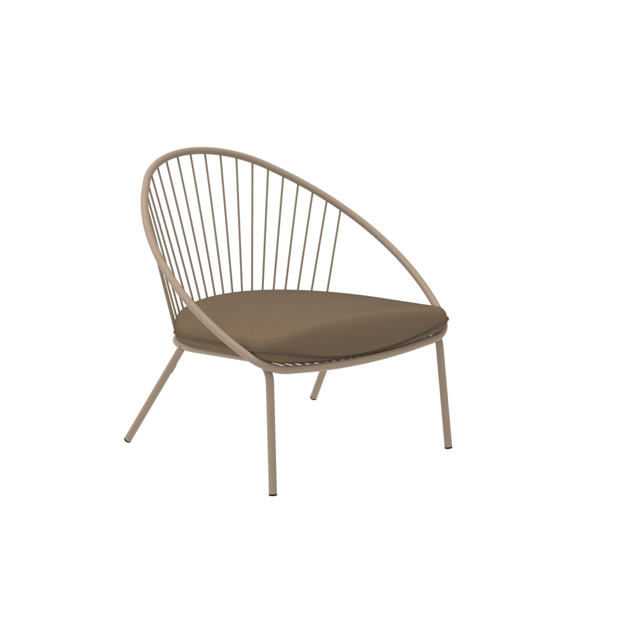 "Aria" low metal garden armchair, stackable lounge chair, 82x86 cm, 87 cm high