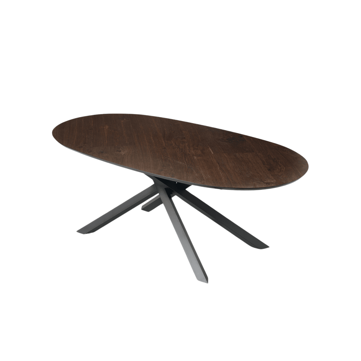 Tavolo fisso moderno da pranzo "Canyon" con base in metallo e piano in rovere cm 210x109 75h - MondoViro