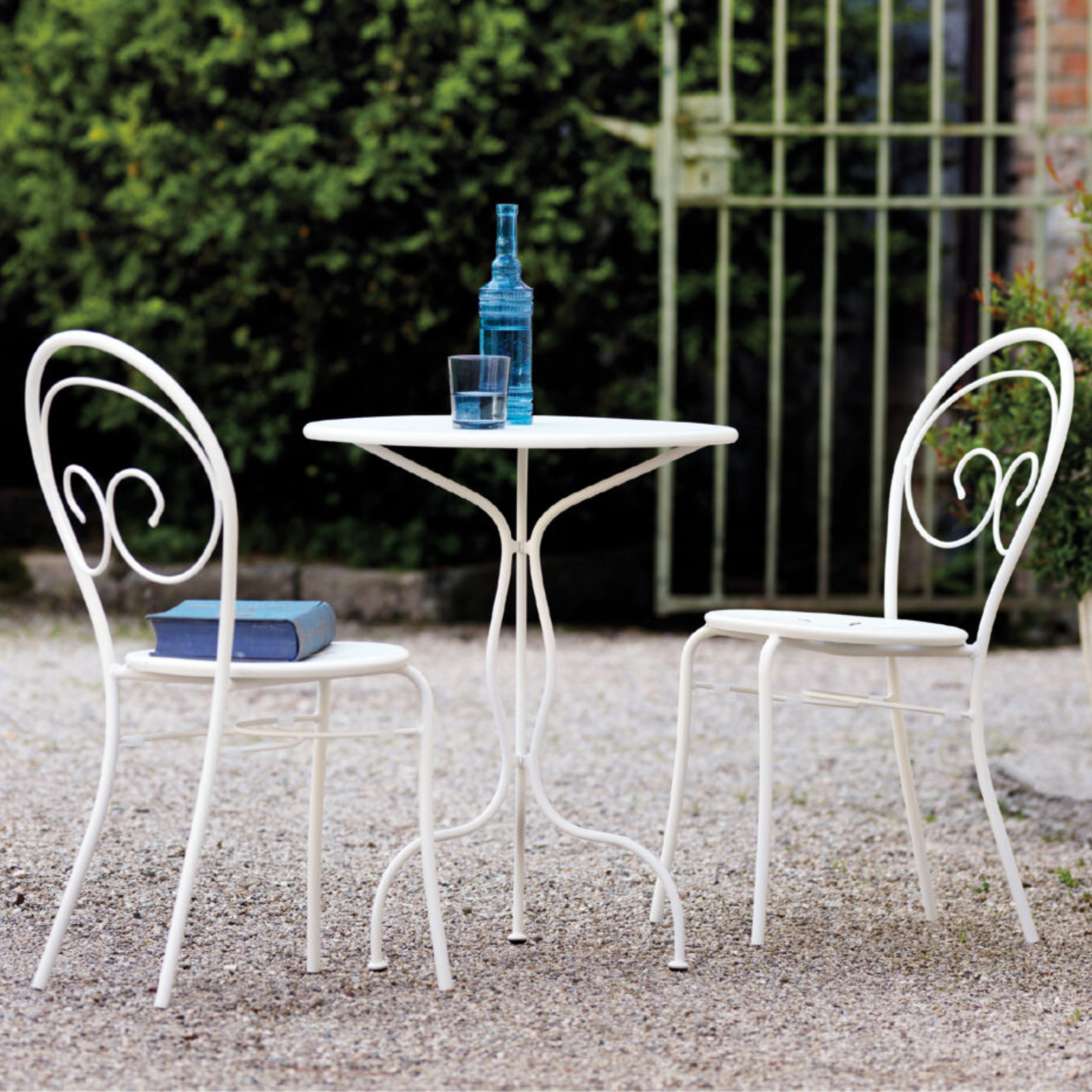Round galvanized metal table "Rondò" for bars and gardens, dismountable, 60x60 cm, 75 cm high