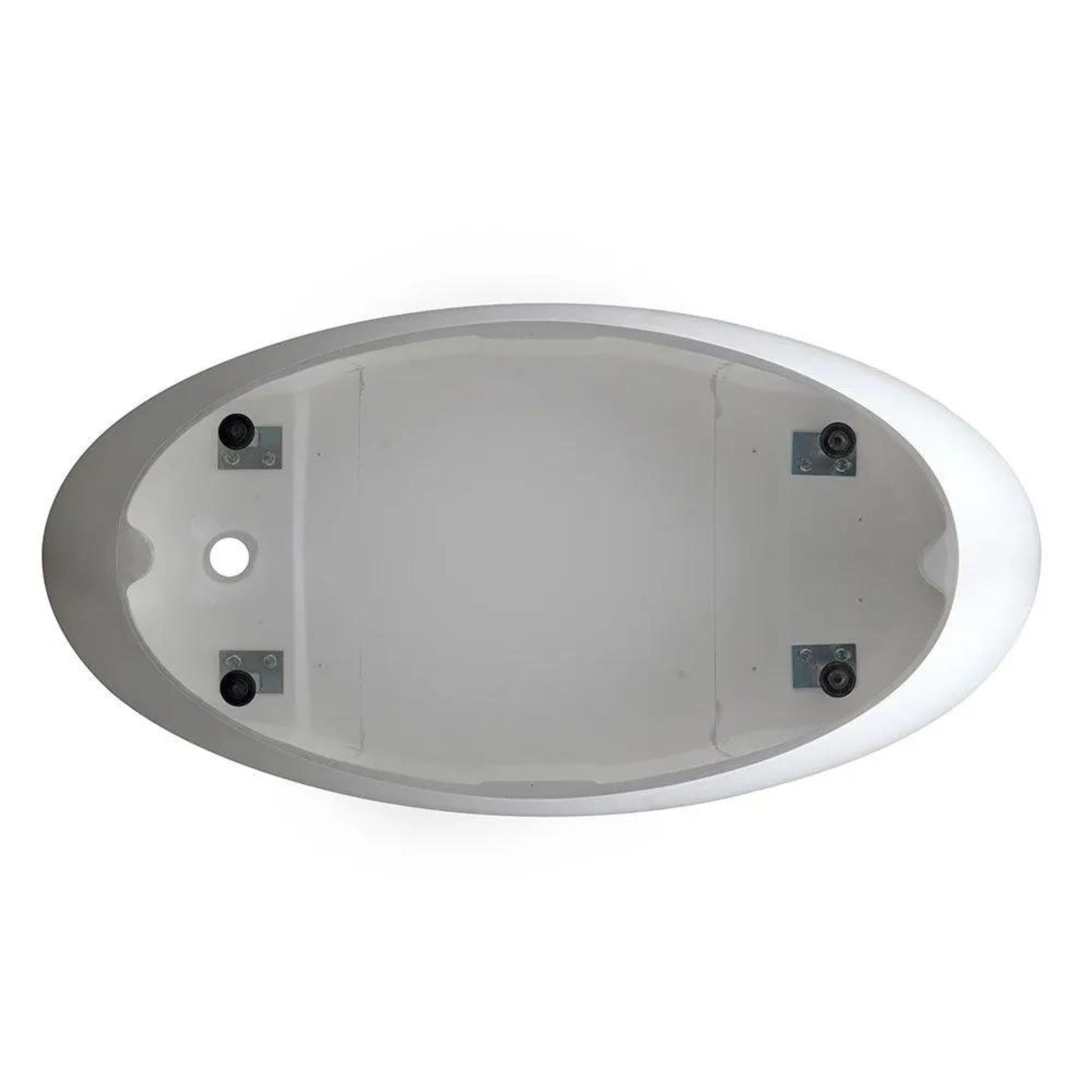 "Palma" modern oval bathtub in white marble resin cm 160.5x80.5 60h