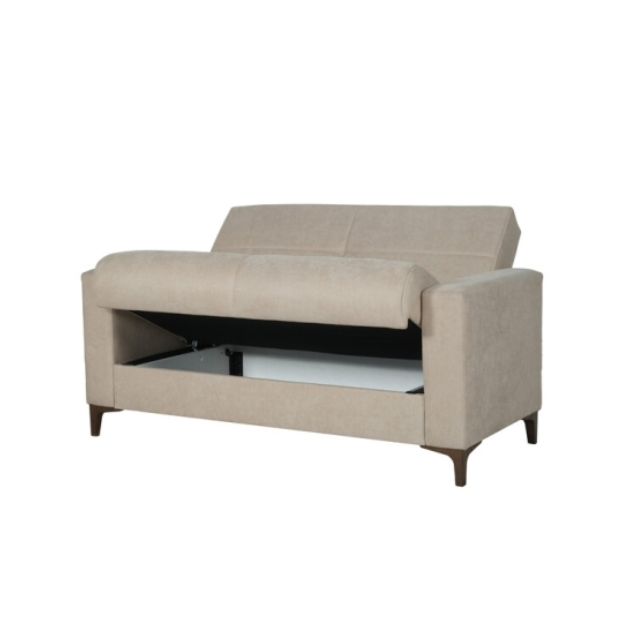 "Bravo Bacos" fabric sofa with storage drawer and two cushions