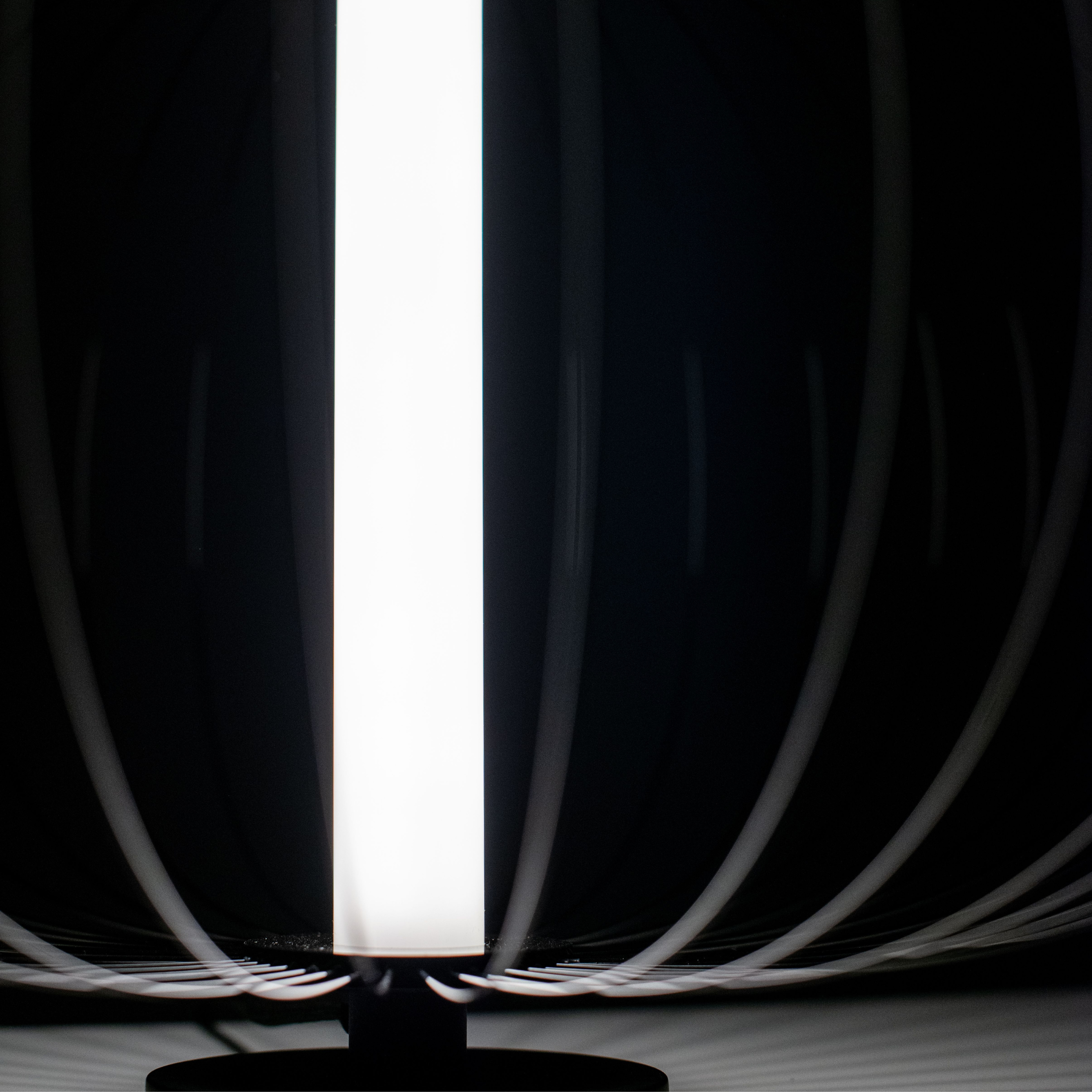 "Jaula" LED floor, table and hanging lamp with steel shade