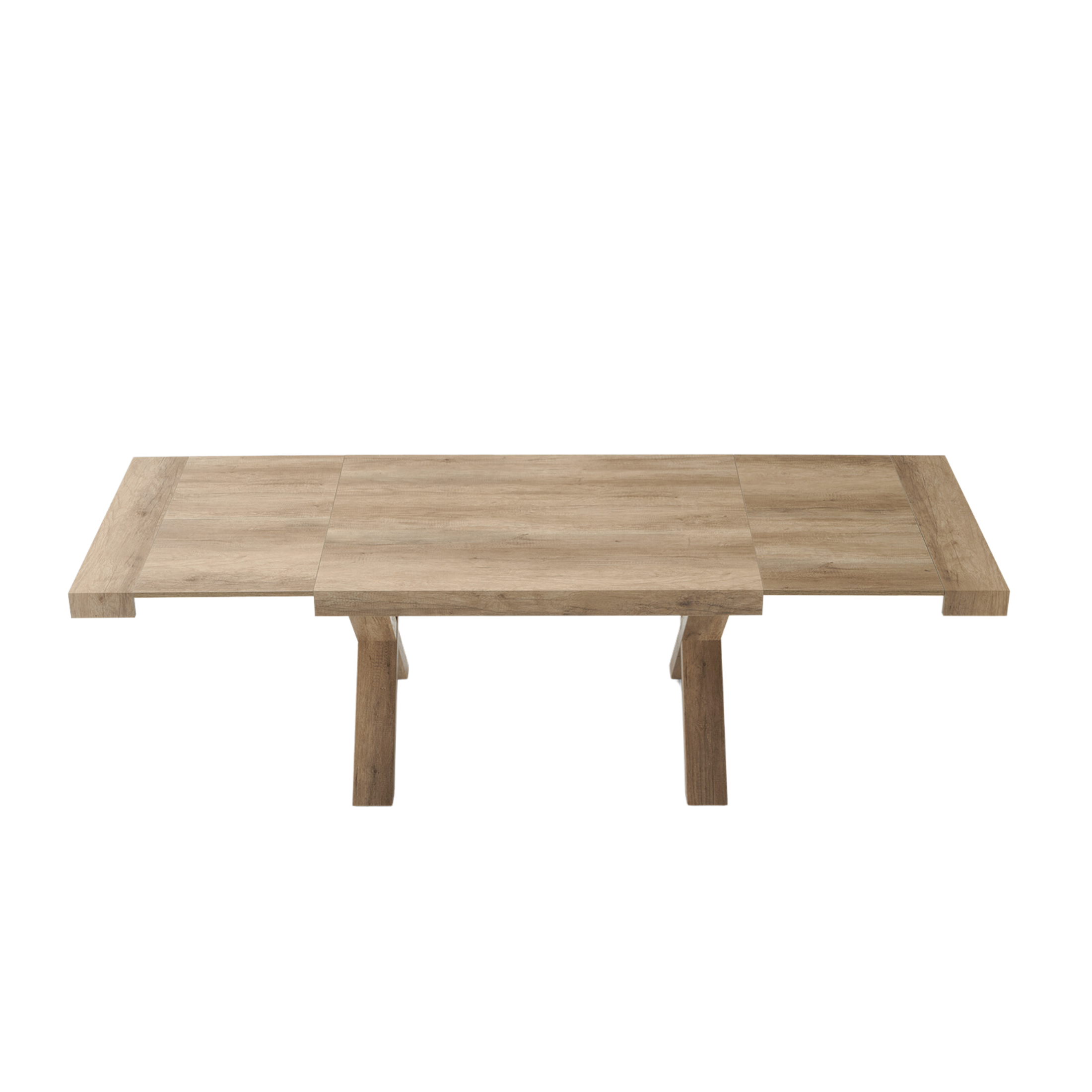 "Barton" extendable dining table with wood-effect laminate extensions, 160/260x90 cm, 76h