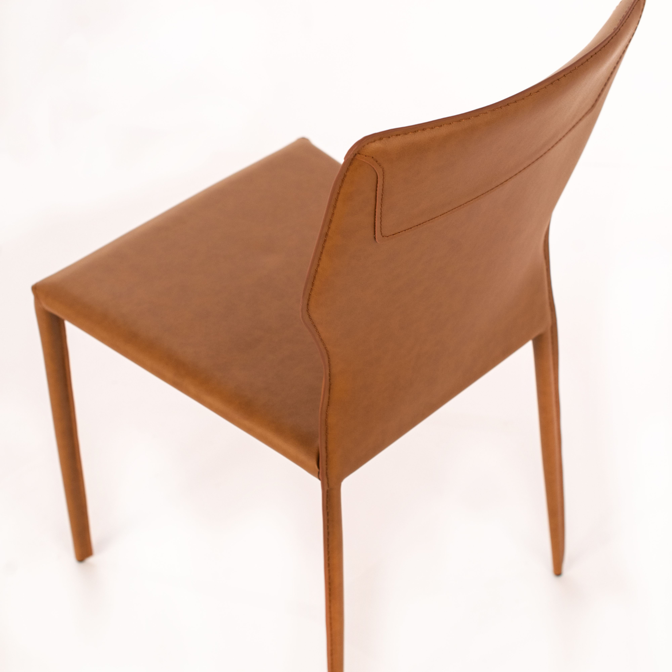 Set of modern "Quito" faux leather chairs with metal legs, 44x56 cm, 86.5 cm high.