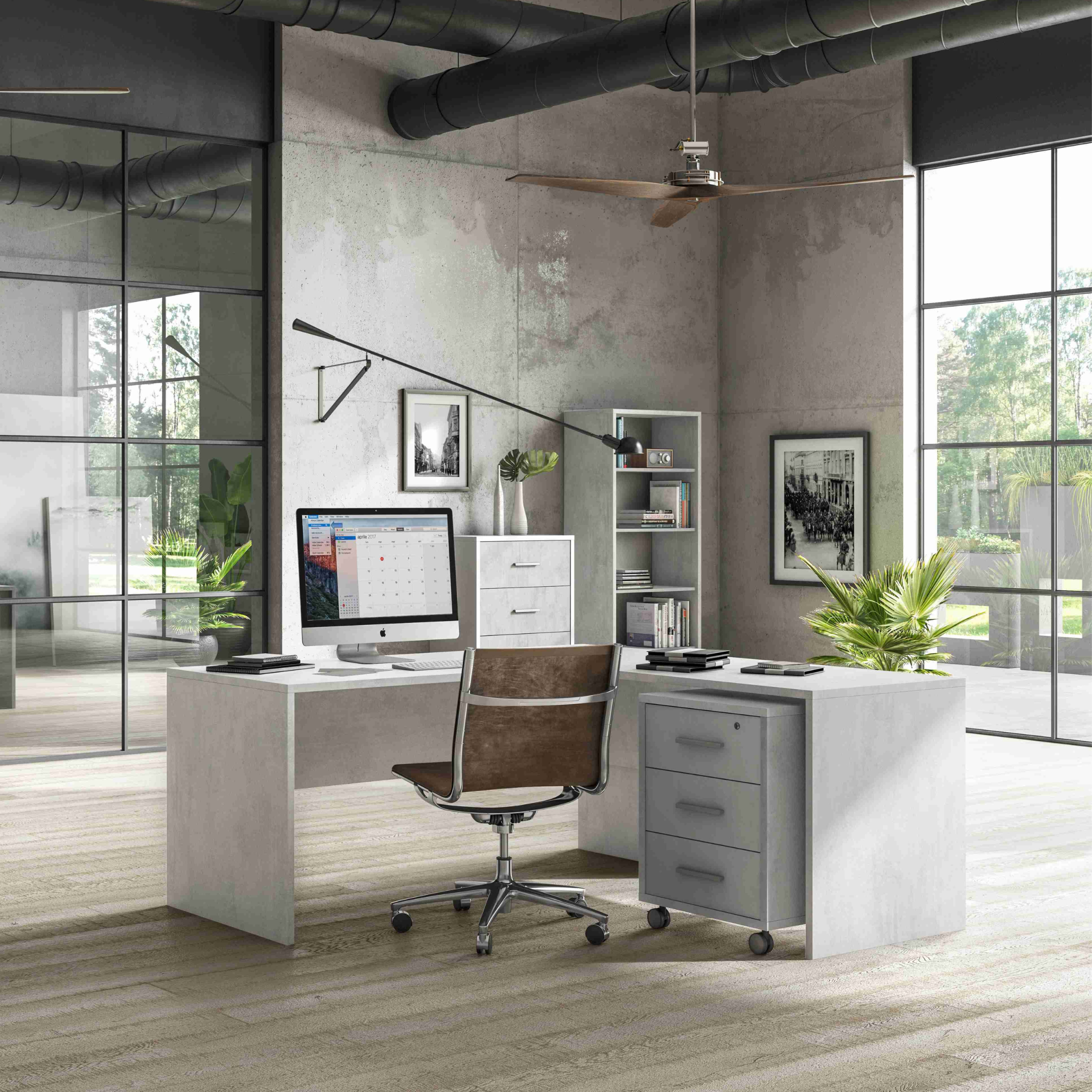 "Lila" open bookcase with 5 wooden shelves, 71x41 cm, 199h