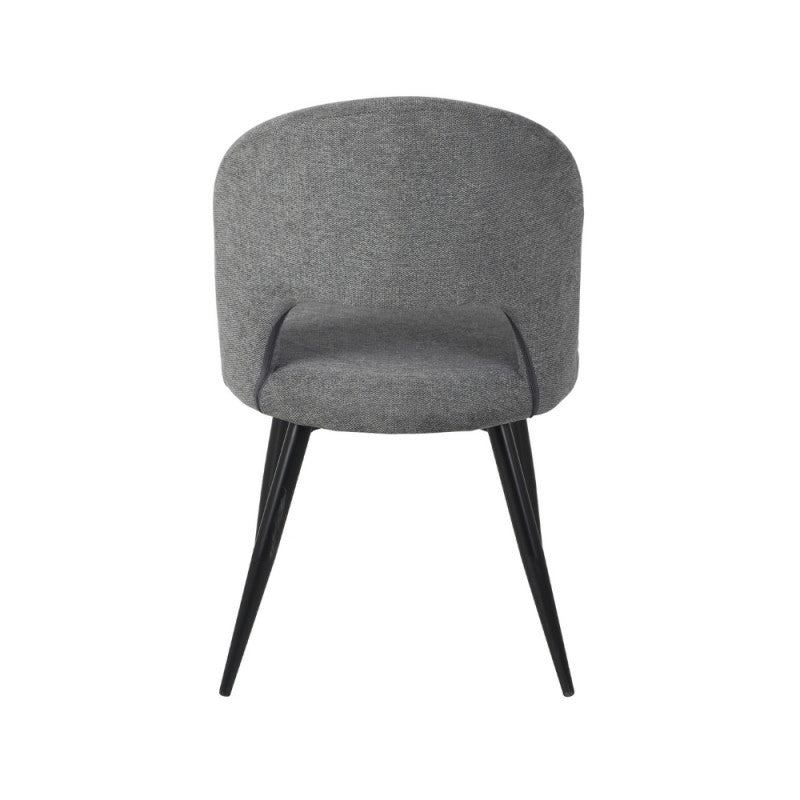 Set of "Lunetta" dining chairs upholstered in fabric with black metal legs, 50x48 cm, 84h