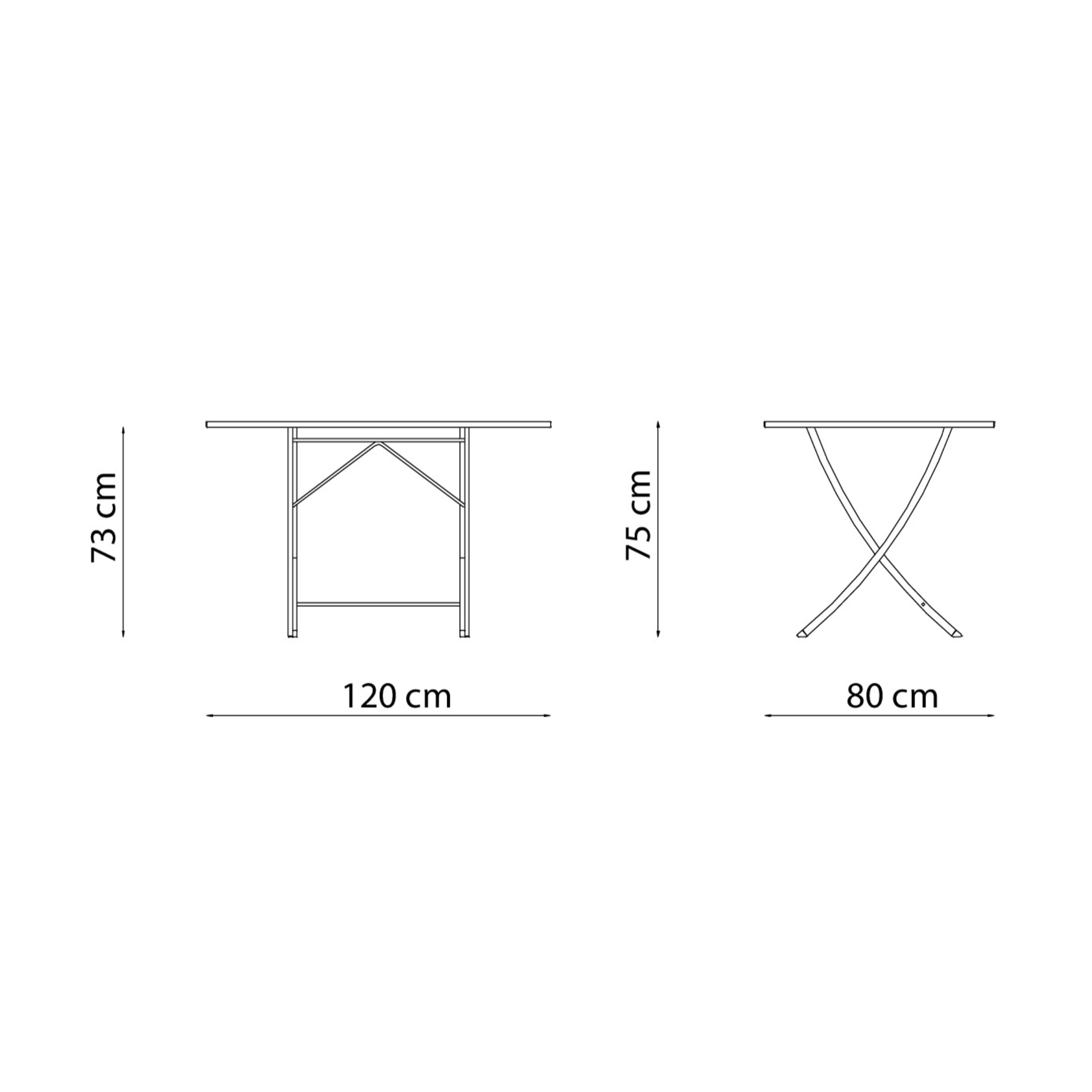 "Vegas" 75cm Galvanized Metal Folding Garden Table