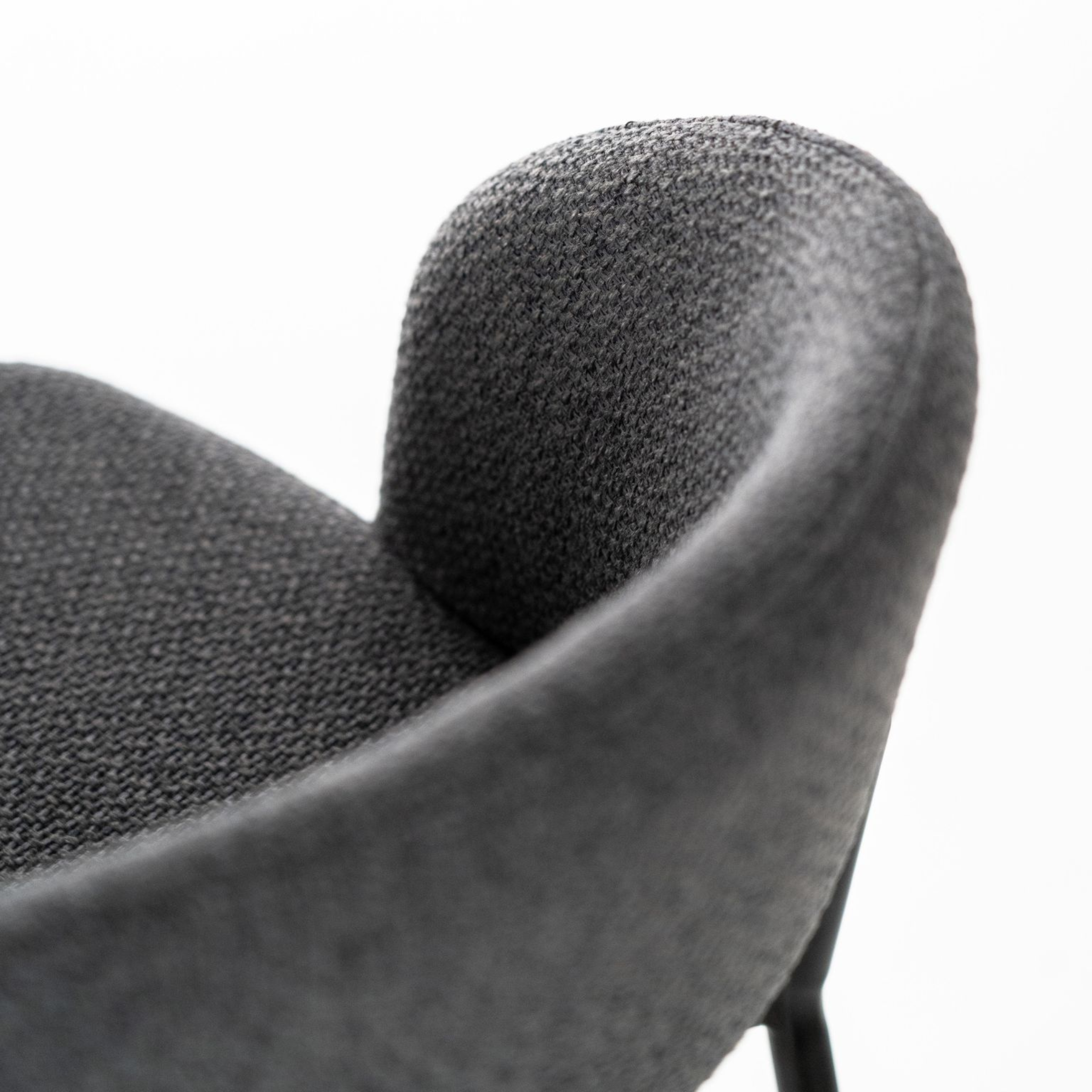 Set of "Alan" high stools in padded fabric with footrest cm 52x50 98h