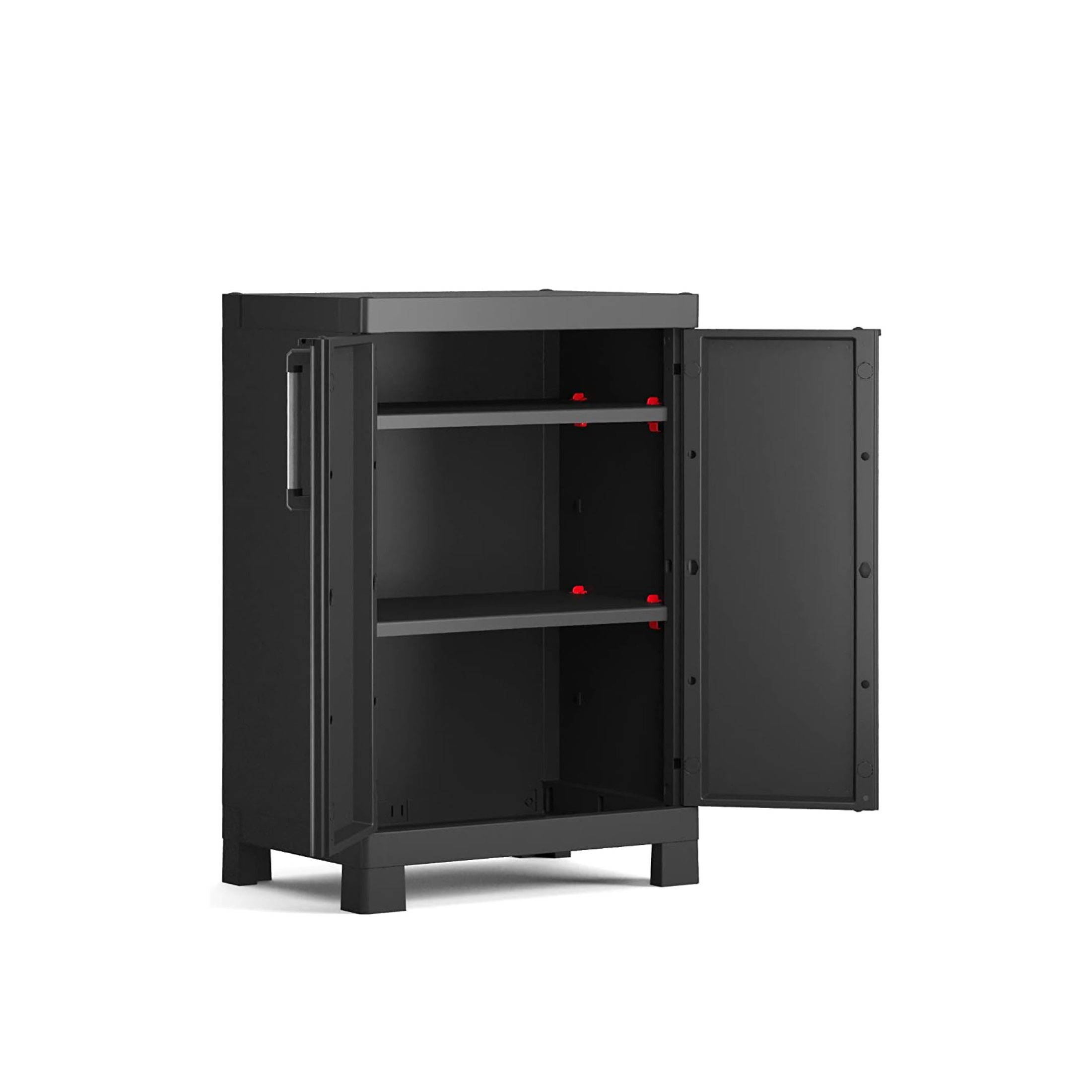 Mueble de jardín de resina "Cindy" con estantes internos y pies elevados