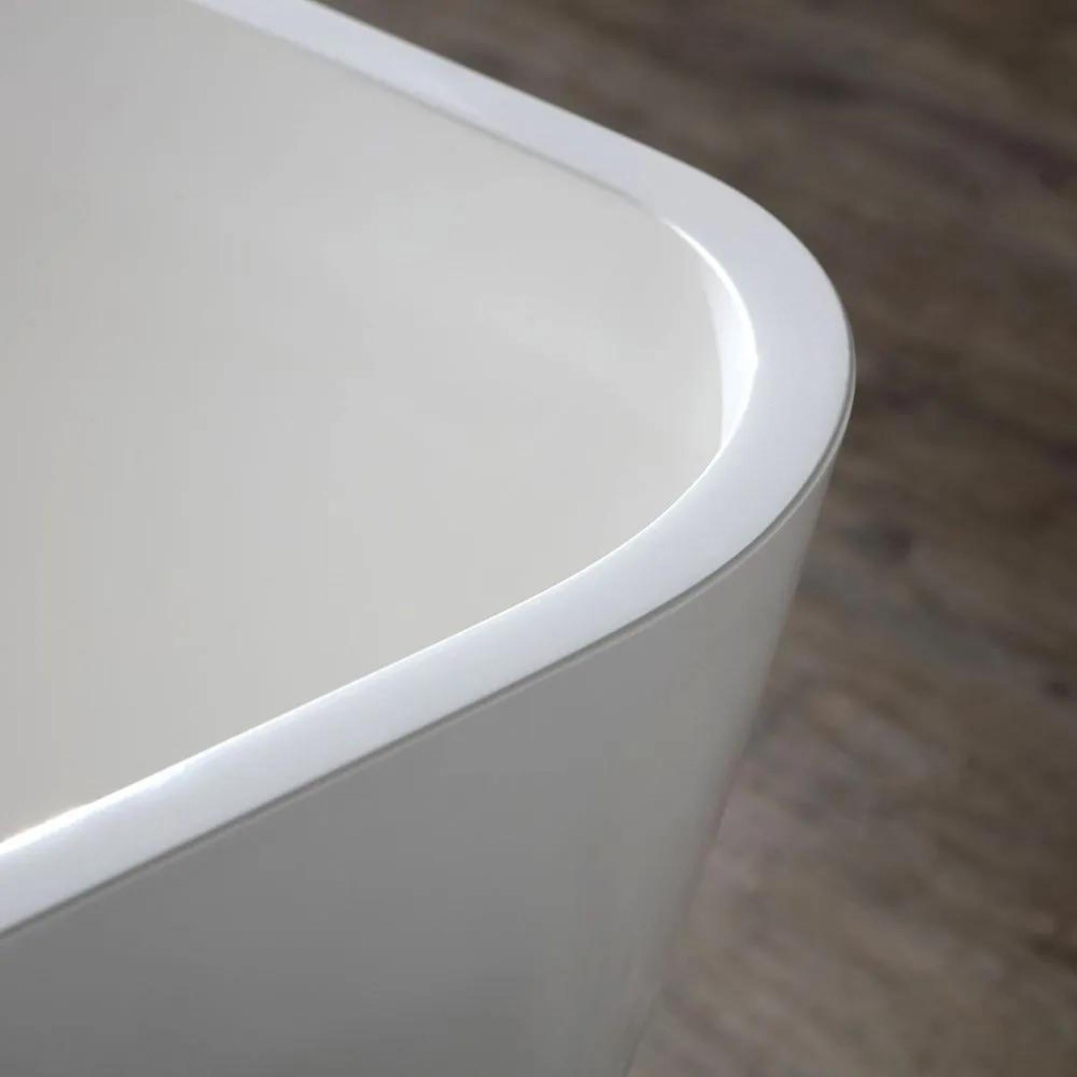 "Silvi" modern freestanding bathtub in glossy white marble 159x70.5 62h