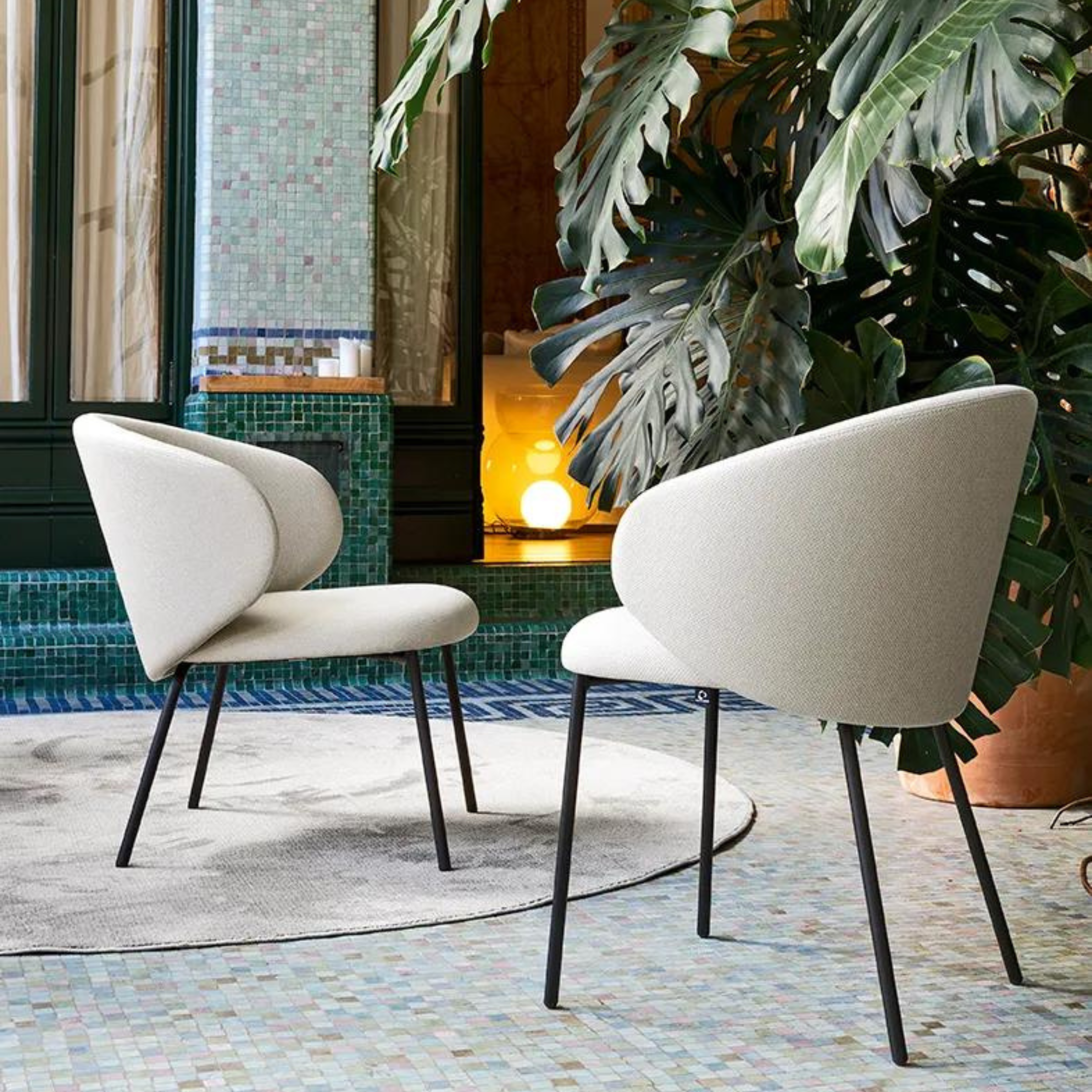 Set of modern living room chairs "Tuka" with padded backrest cm 55x56 76h