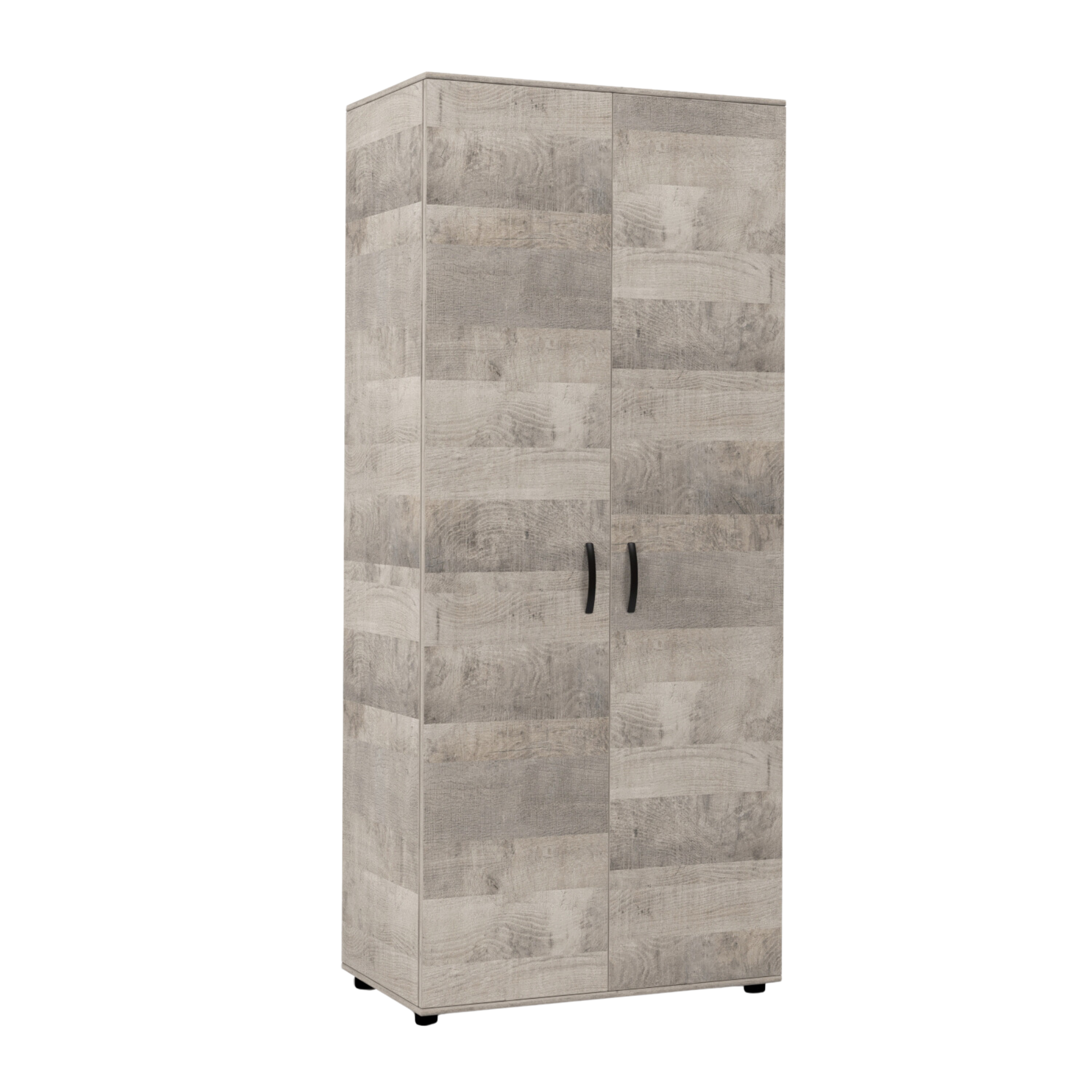 "Cleide" wooden wardrobe with 2 doors and 3 shelves, 80x52 cm, 205 cm high.