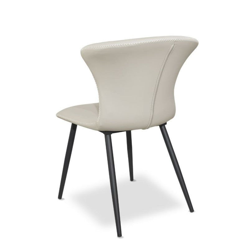 Set of "Core" dining chairs upholstered in eco-leather with black metal legs cm 56x61 84h