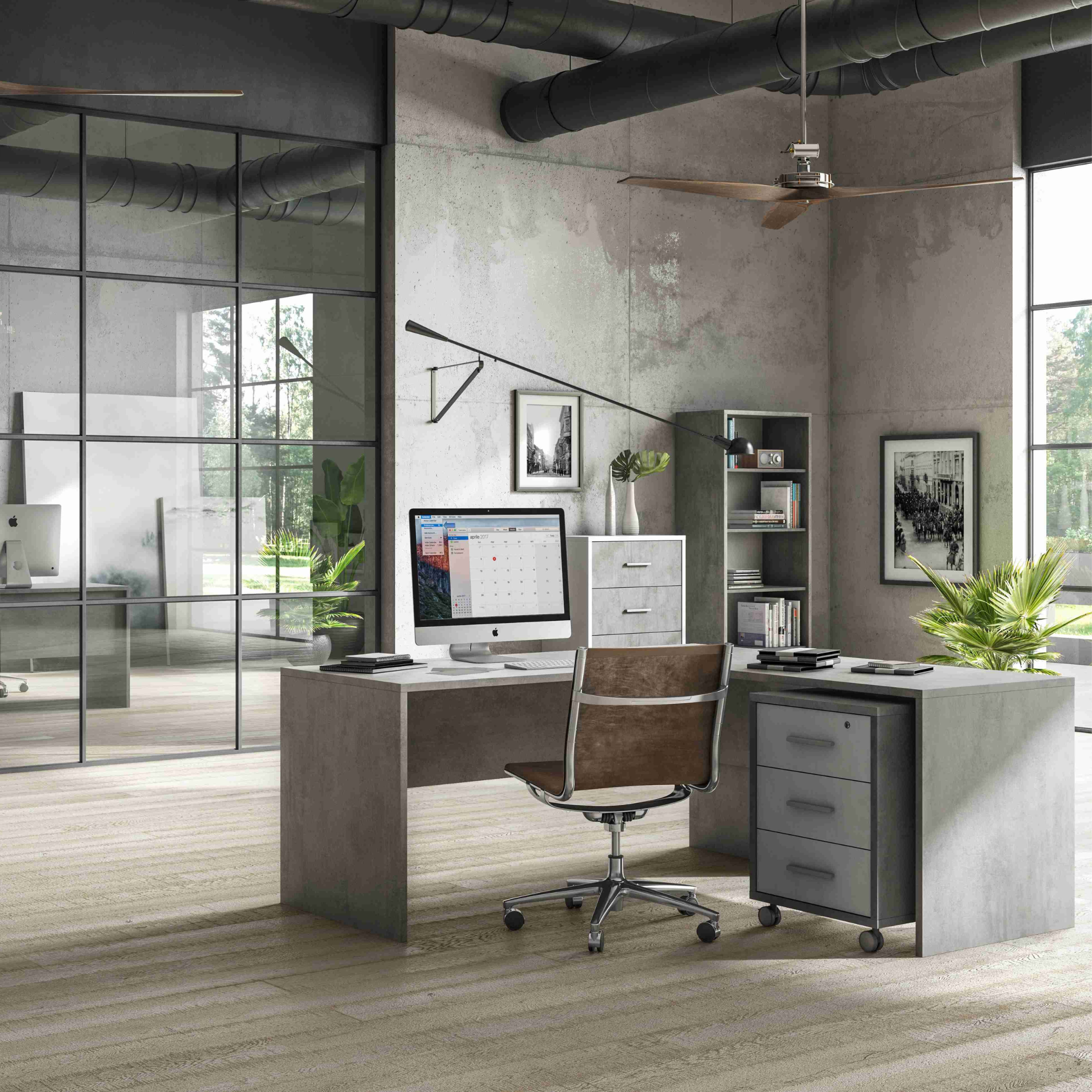 "Siria" vintage wooden office desk, 180x69 cm, 76h