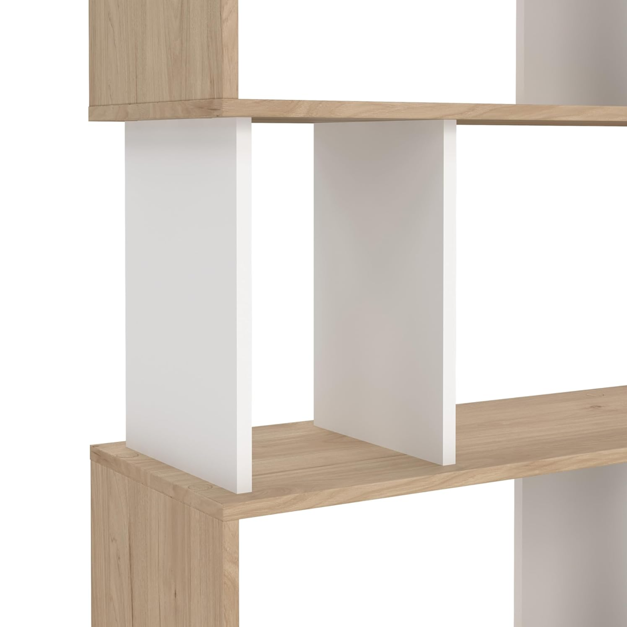 "Maze" modern tall open bookcase with 5 wooden shelves for the living room, 80x29.5 cm, 173.5 cm high