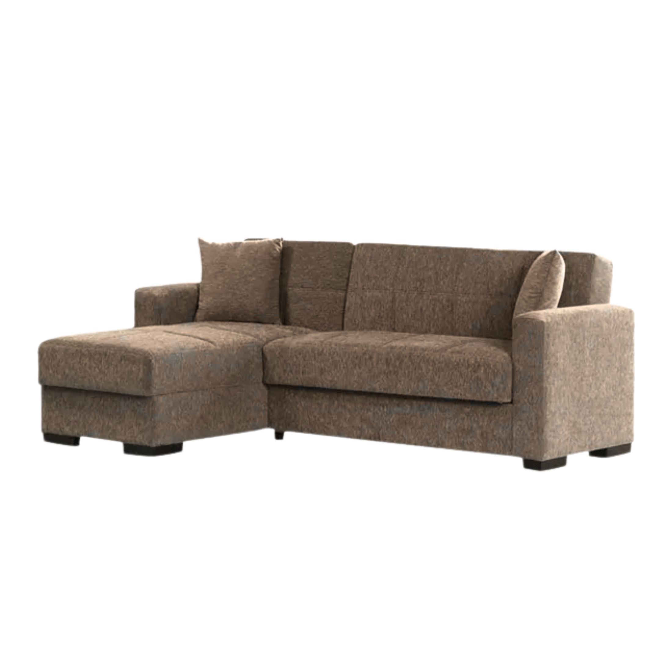 "Karida" sofa bed with reversible meridienne and storage compartment cm 227x74/175 77h